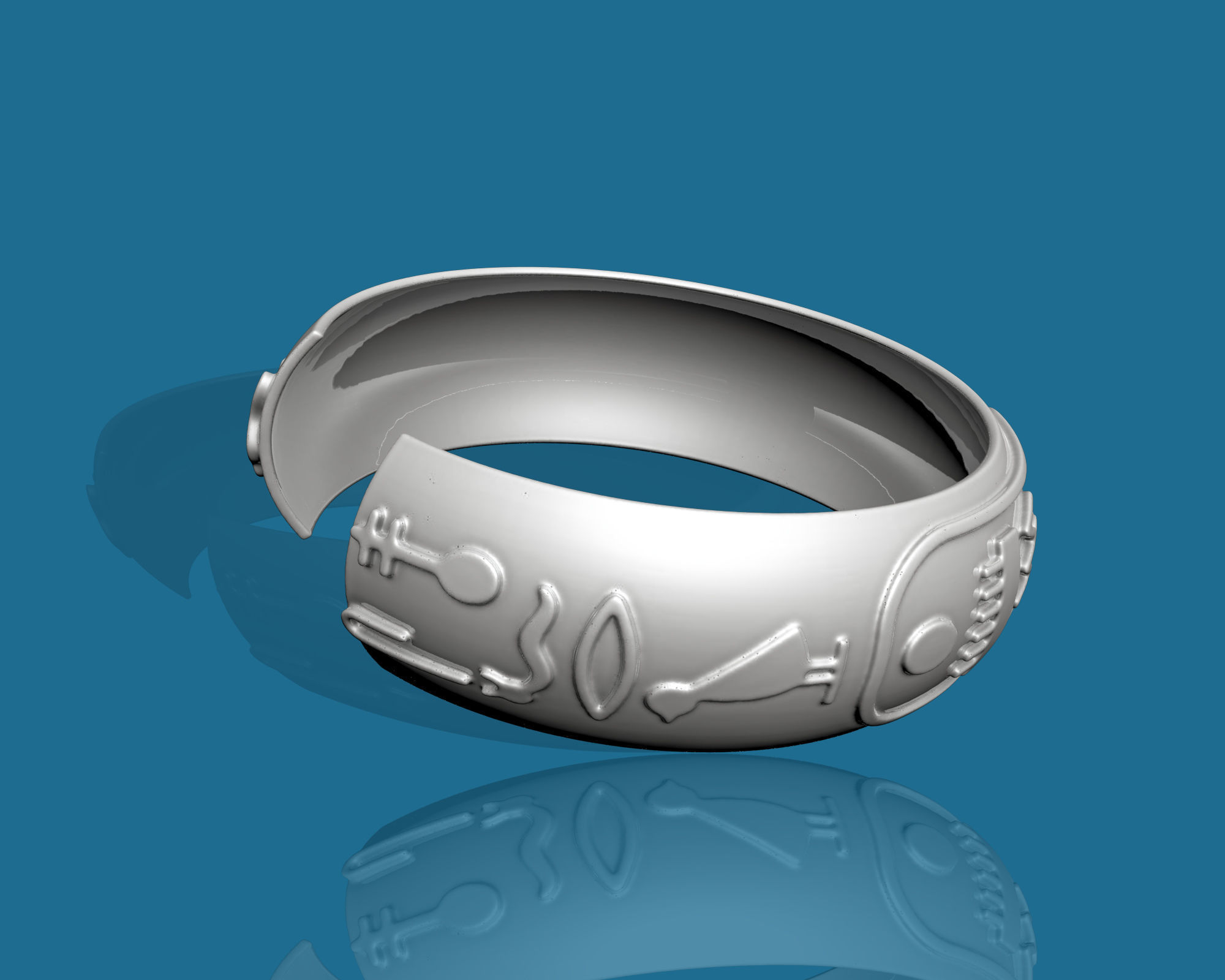 Ancient  Pharaonic Inscriptions Bracelet  3D print model_1