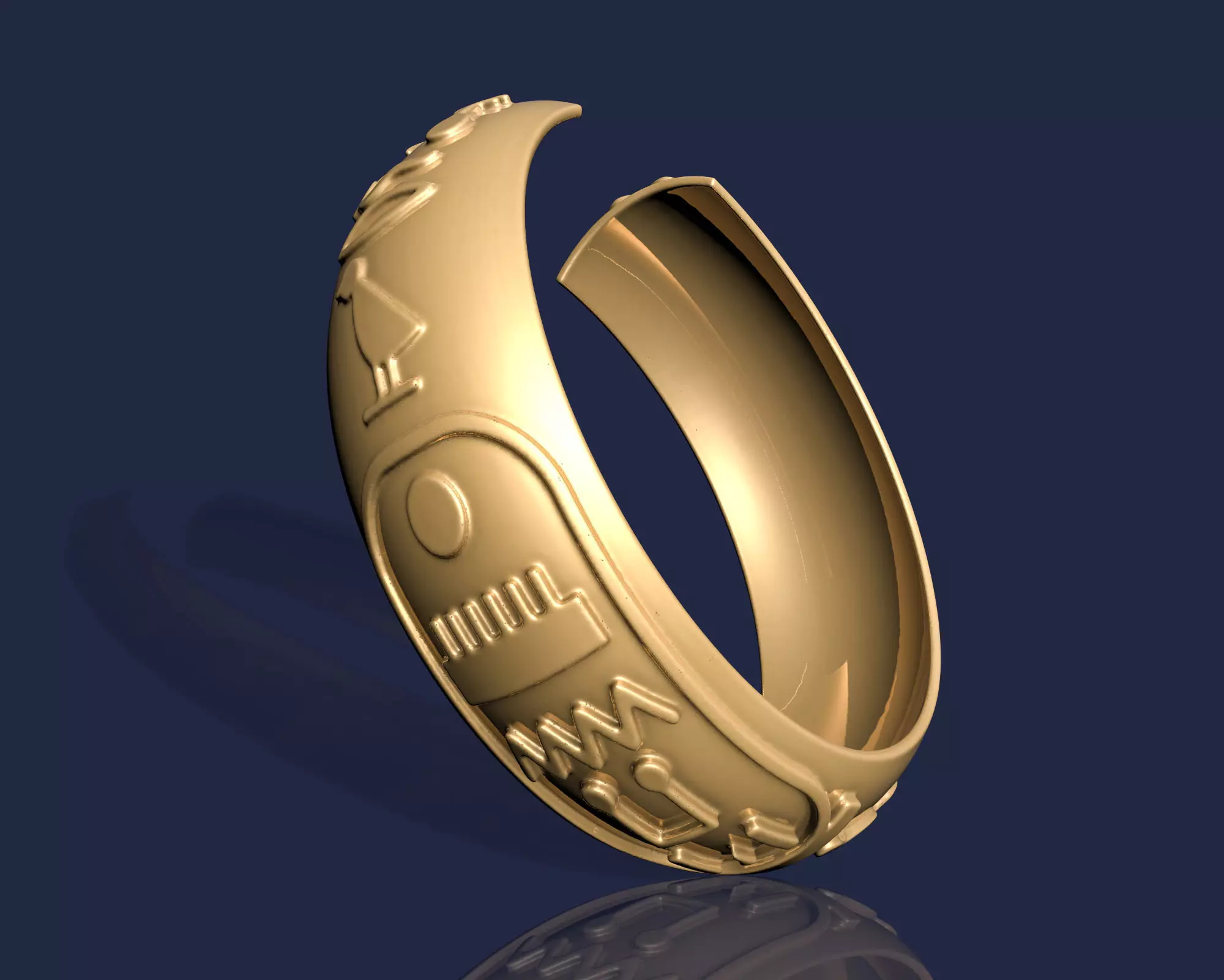 Ancient  Pharaonic Inscriptions Bracelet  3D print model_0