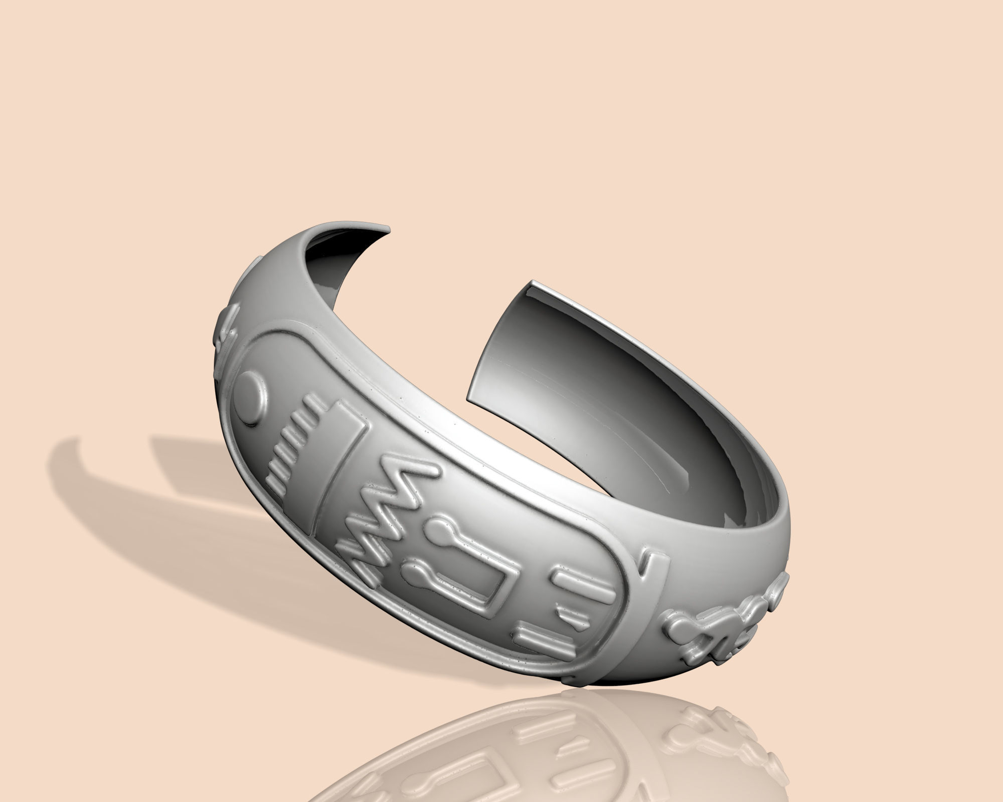 Ancient  Pharaonic Inscriptions Bracelet  3D print model_3
