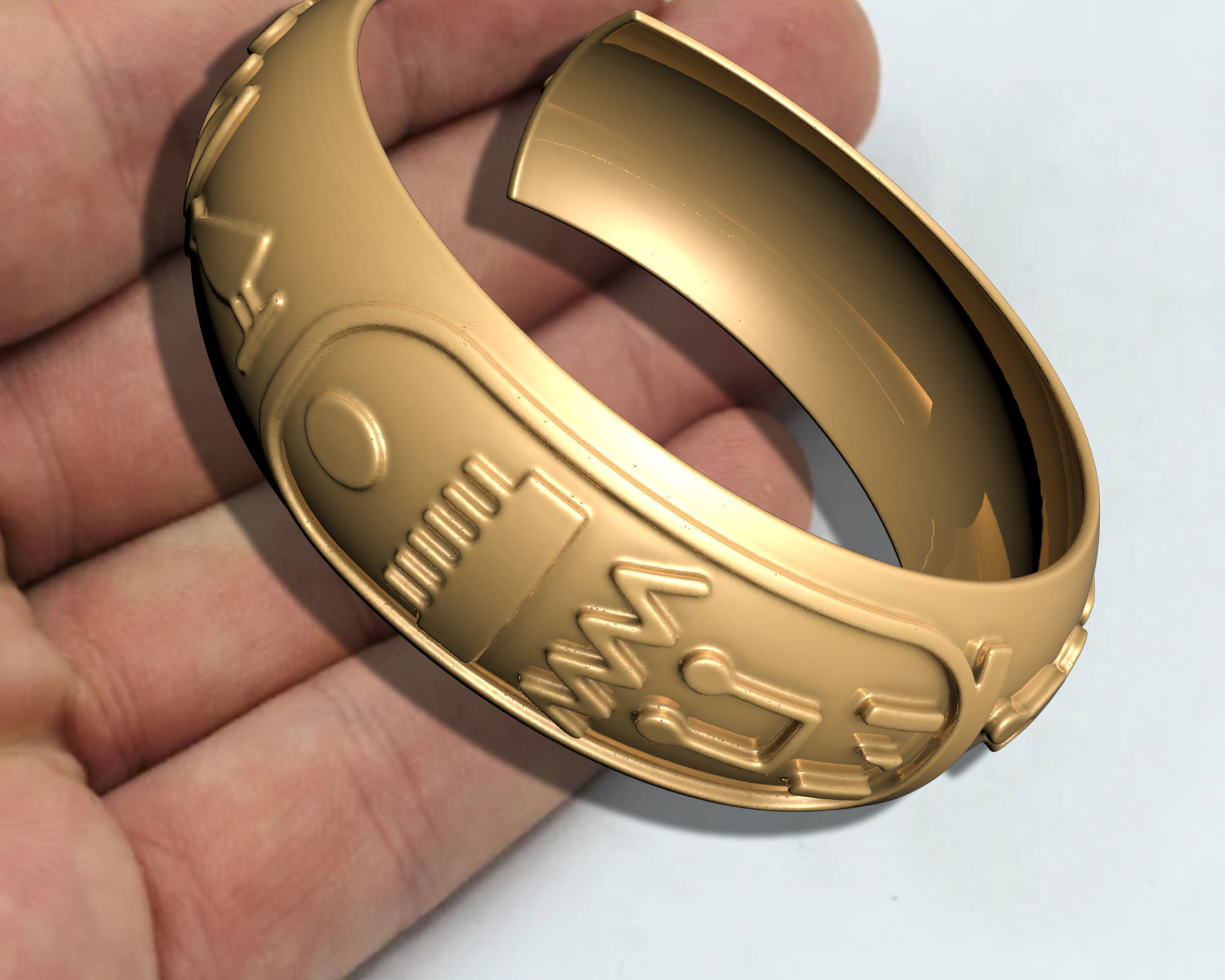 Ancient  Pharaonic Inscriptions Bracelet  3D print model_6
