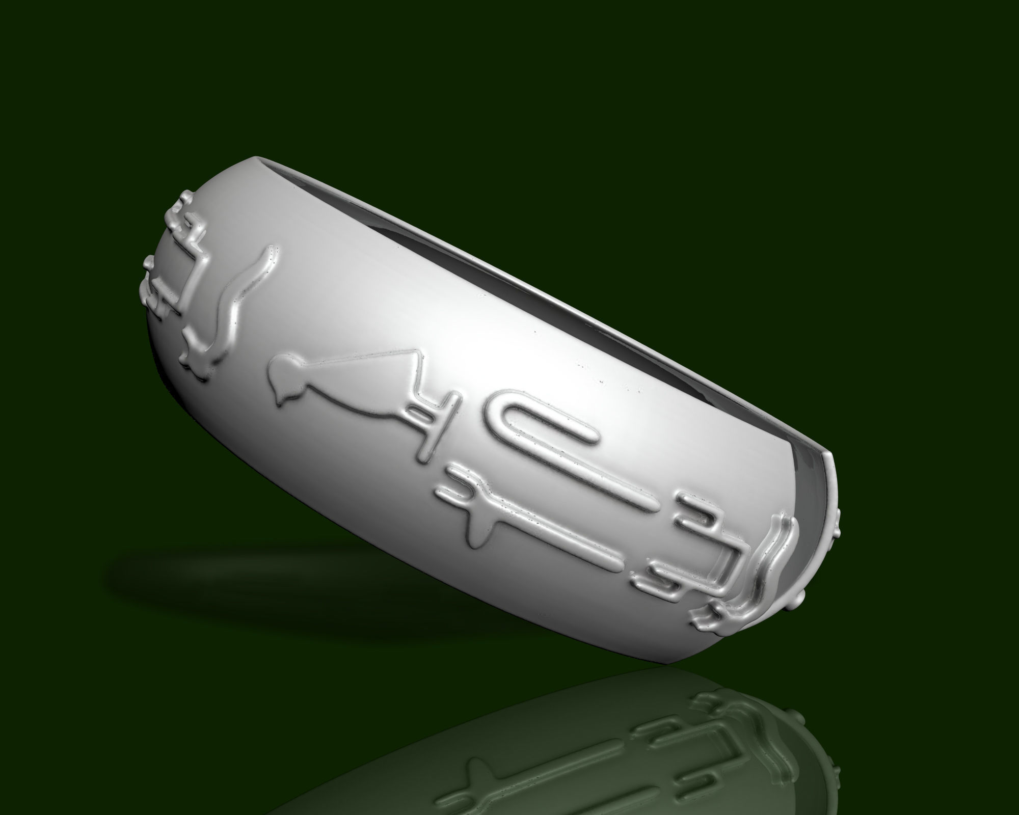 Ancient  Pharaonic Inscriptions Bracelet  3D print model_4