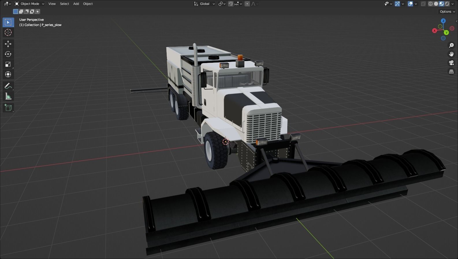 Oshkhosh Snow Plow Low Poly Ground Support Airport Low-poly 3D model_7