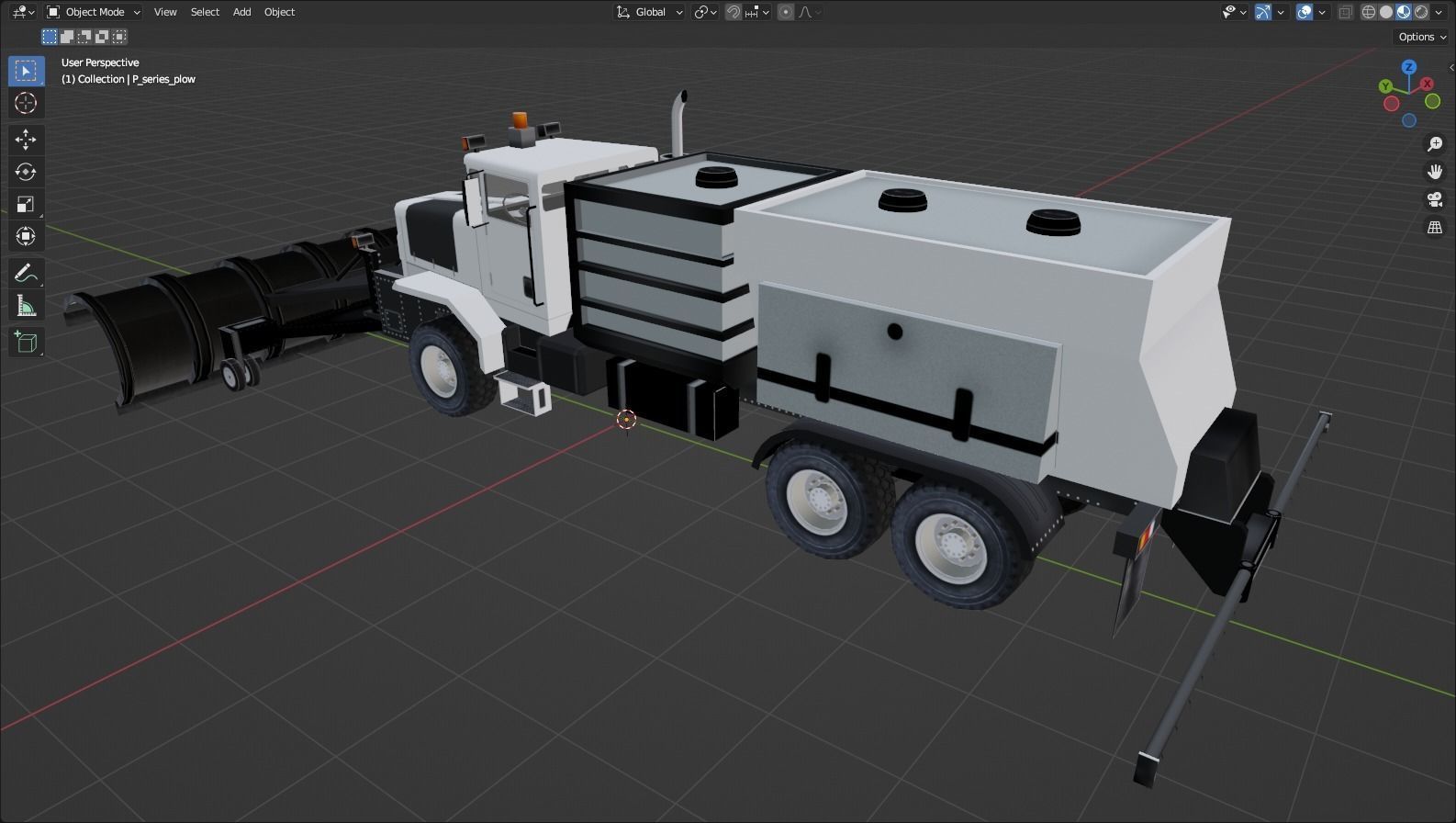 Oshkhosh Snow Plow Low Poly Ground Support Airport Low-poly 3D model_8