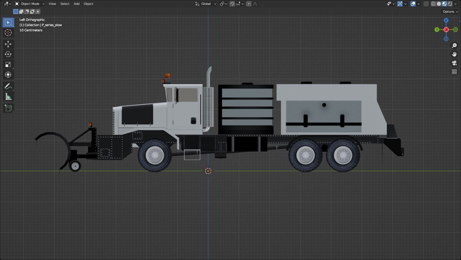 Oshkhosh Snow Plow Low Poly Ground Support Airport Low-poly 3D model_6