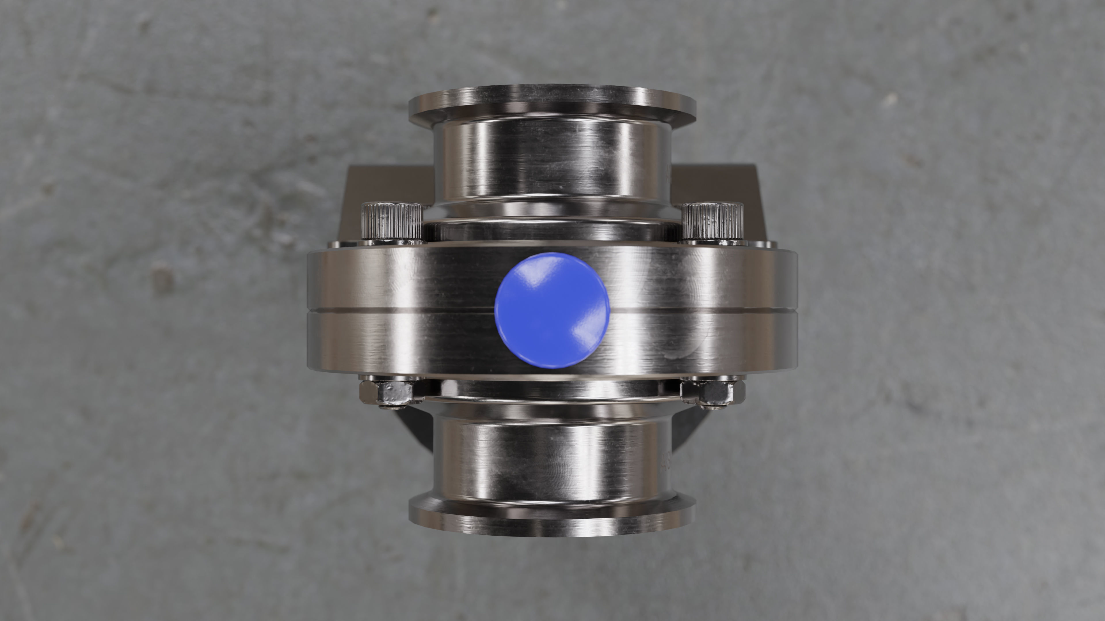 PBR Staileness Pneumatic Actuated Valve - Clamp Conection  3D model_2