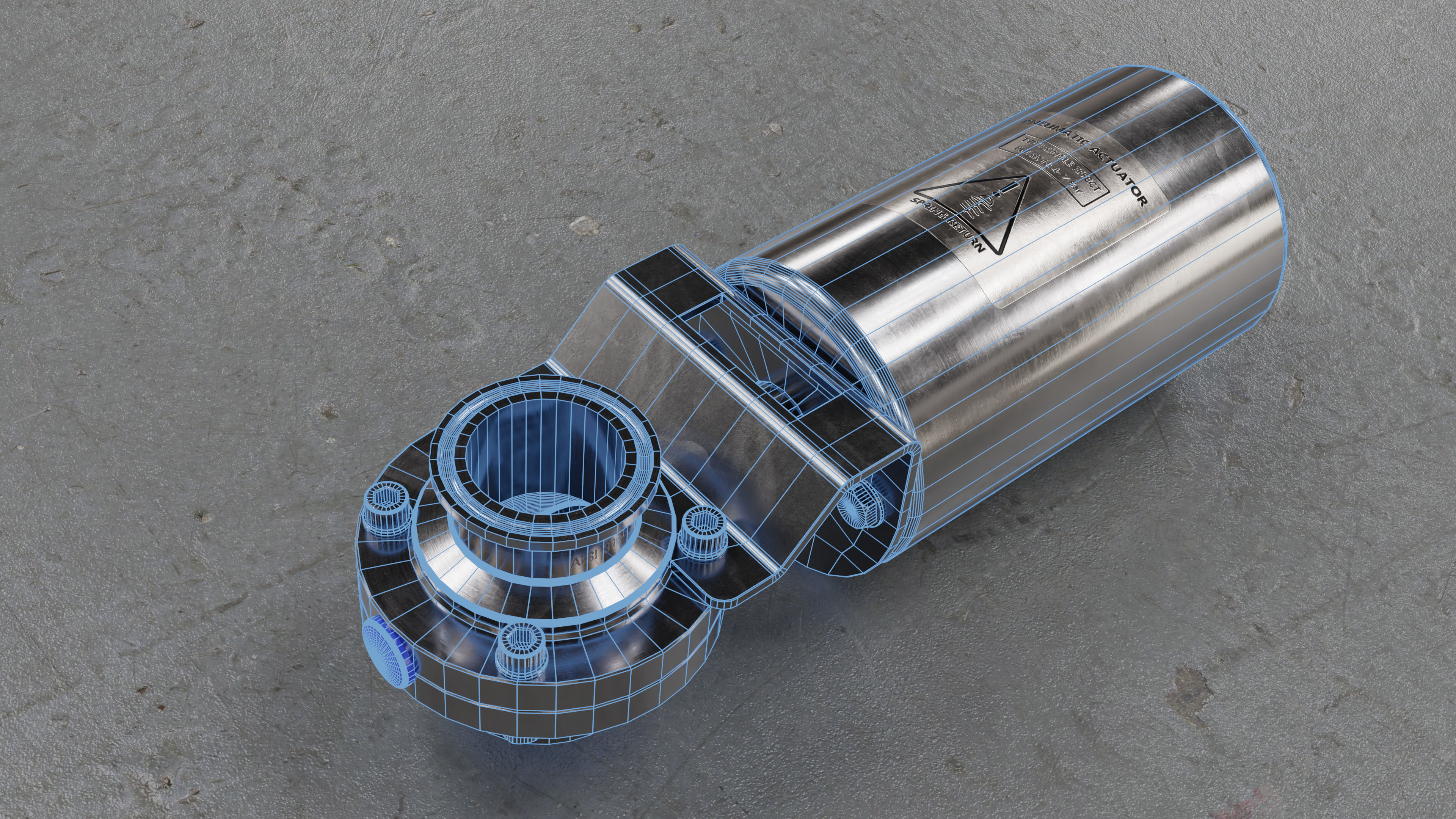 PBR Staileness Pneumatic Actuated Valve - Clamp Conection  3D model_5
