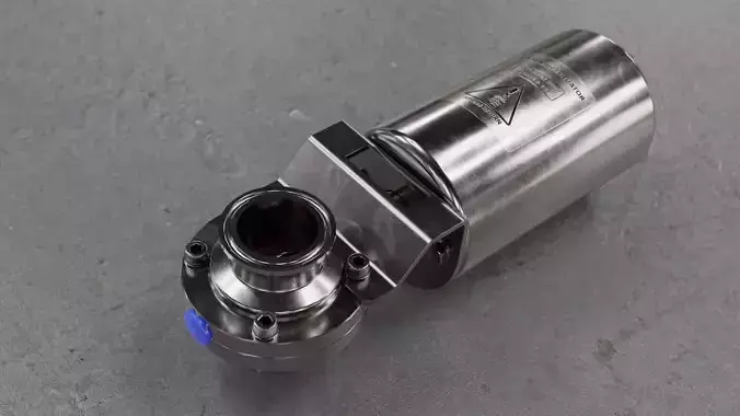 PBR Staileness Pneumatic Actuated Valve - Clamp Conection  3D model