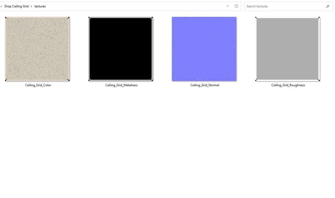 Drop Ceiling Grid Array Low-poly 3D model_6