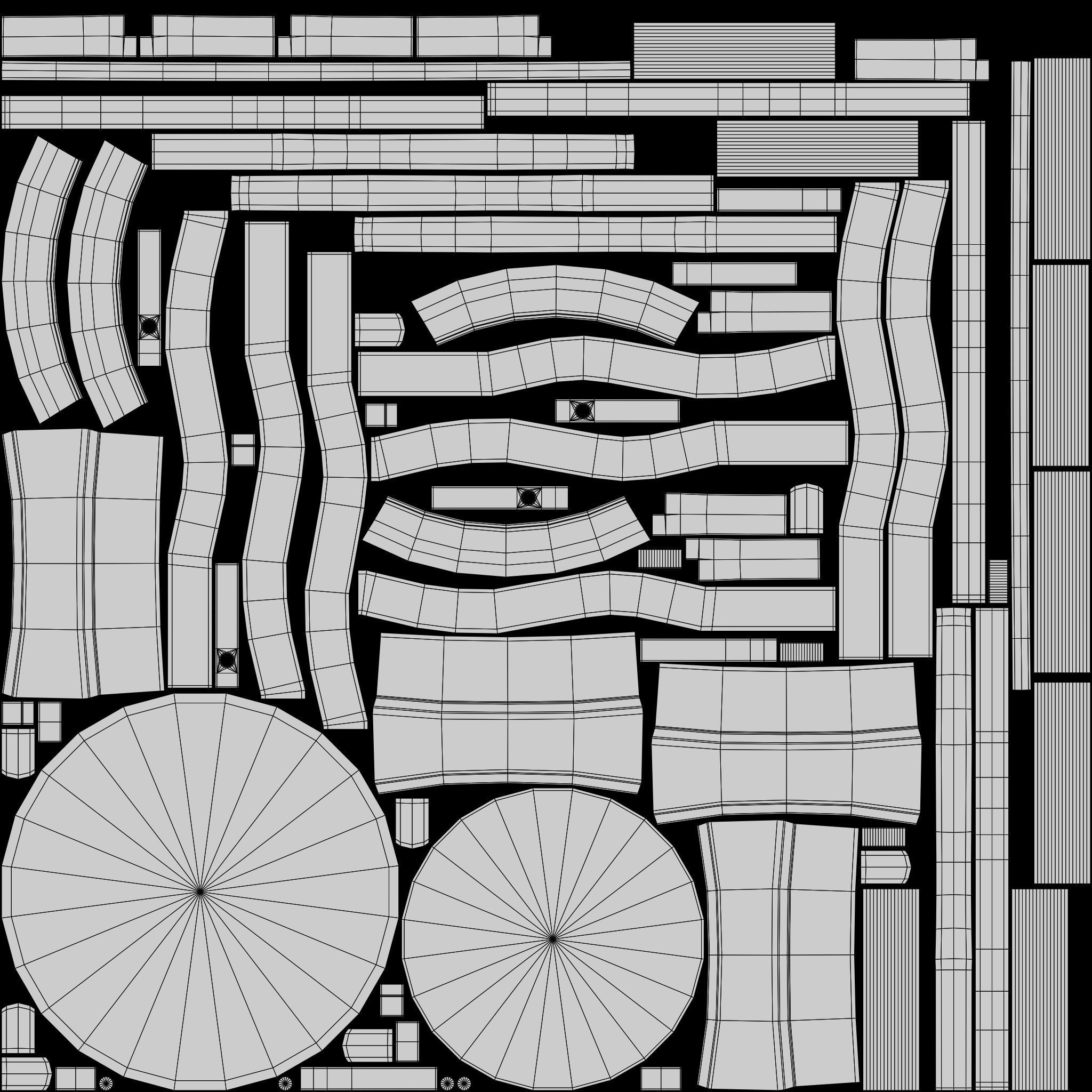Marble Top Traditional Stool Low-poly 3D model_19