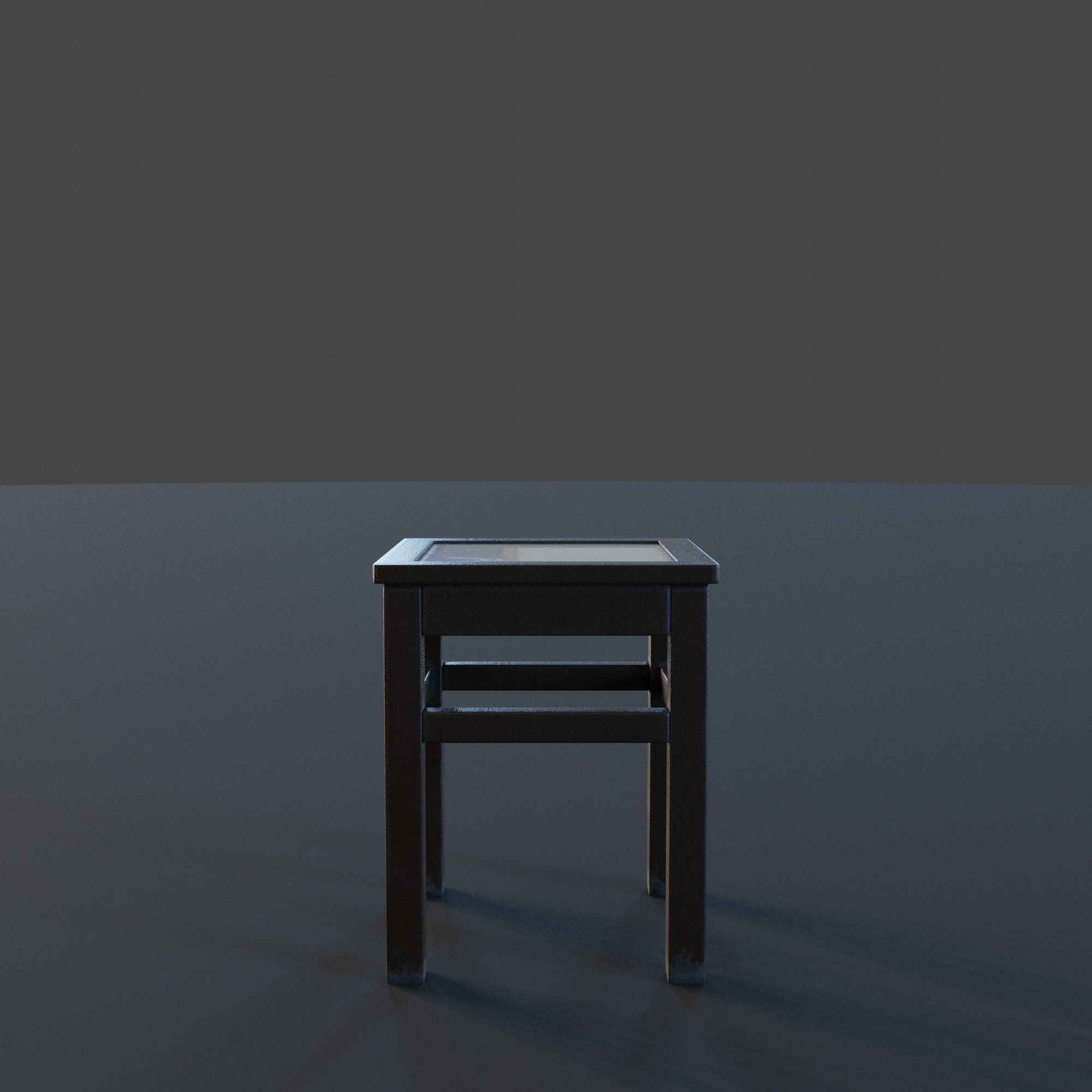 Marble Top Traditional Stool Low-poly 3D model_14