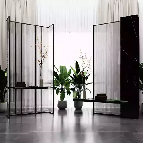 glass in combination partition of 3D model