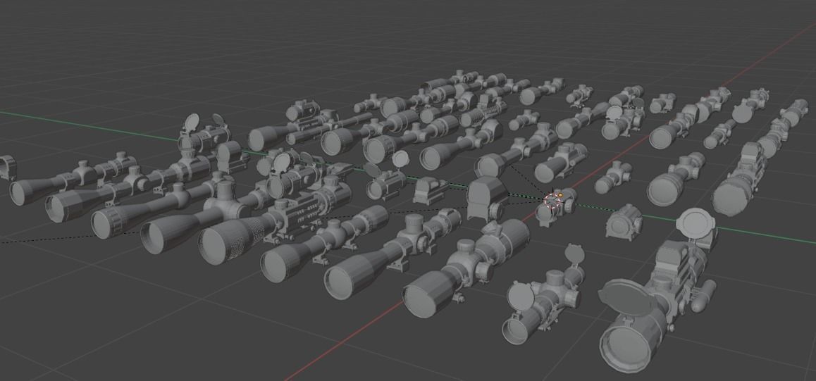 Scope model Low-poly 3D model_1
