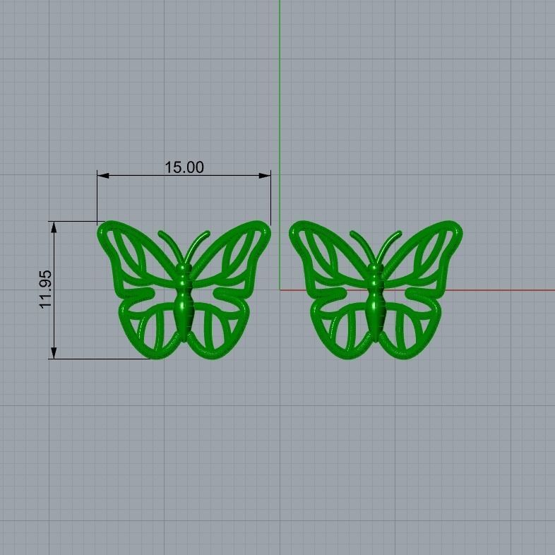 Butterfly Earrings Brinco Borboleta 3D print model_2