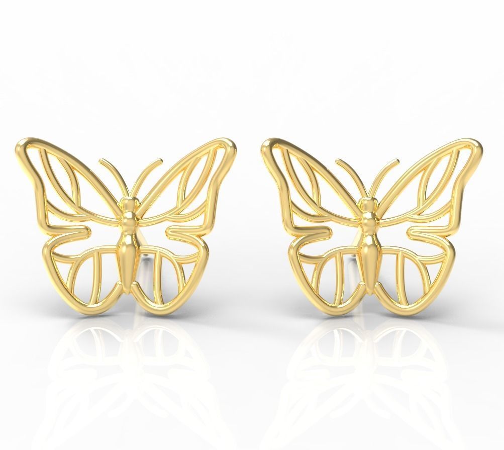 Butterfly Earrings Brinco Borboleta 3D print model_1