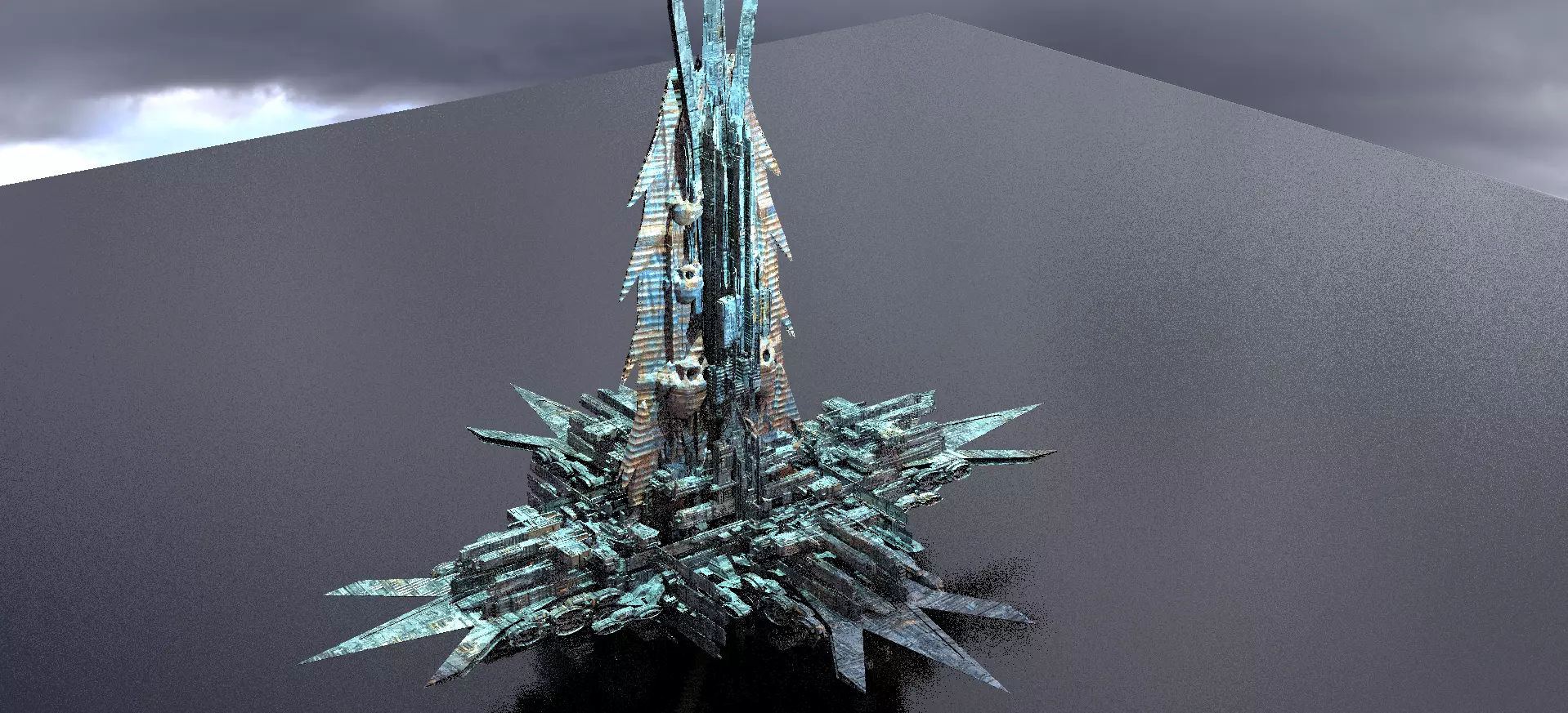 Machine City Scull Tower Complex 3D model