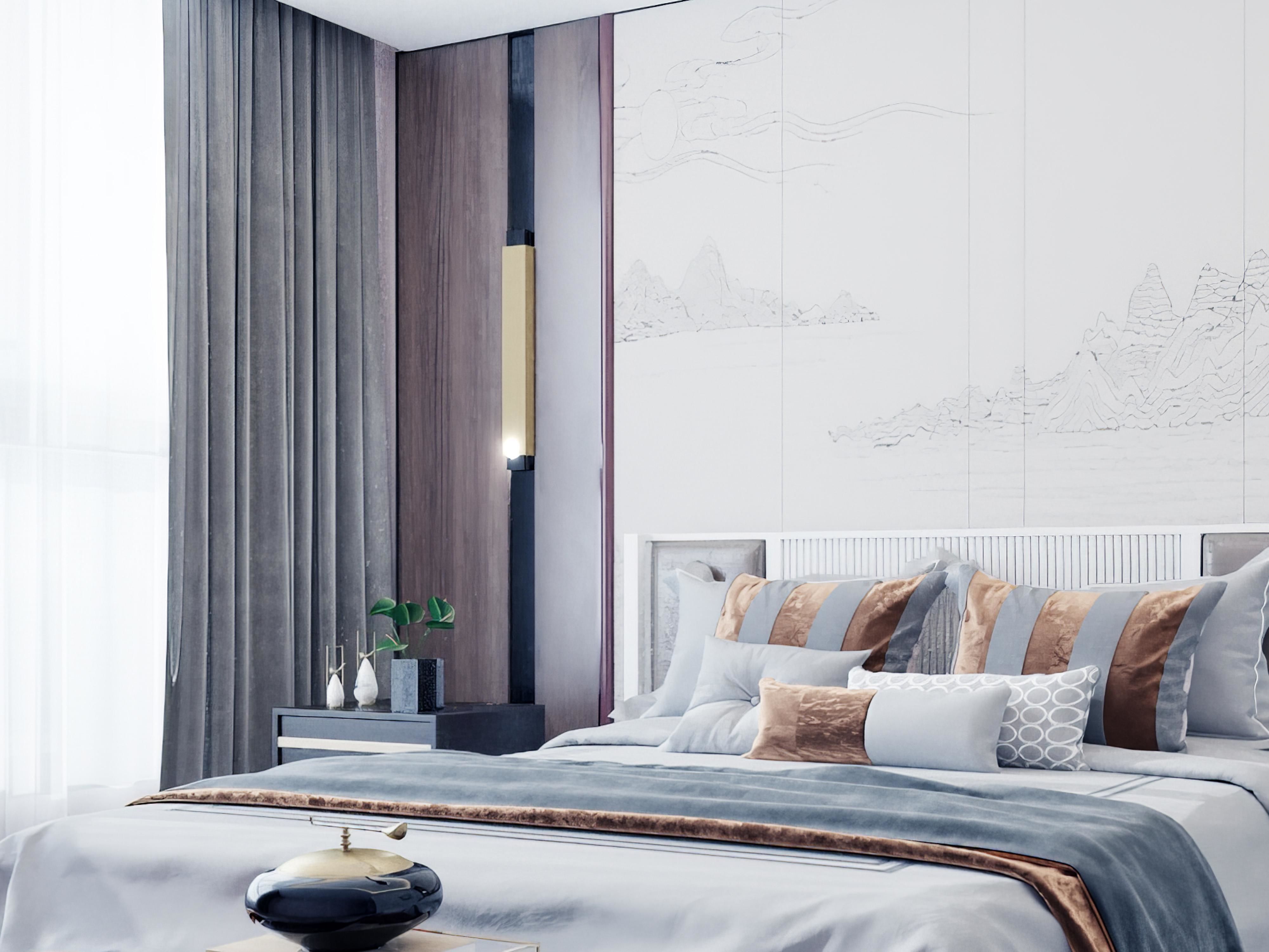 bedroom Chinese style New 3D model_4