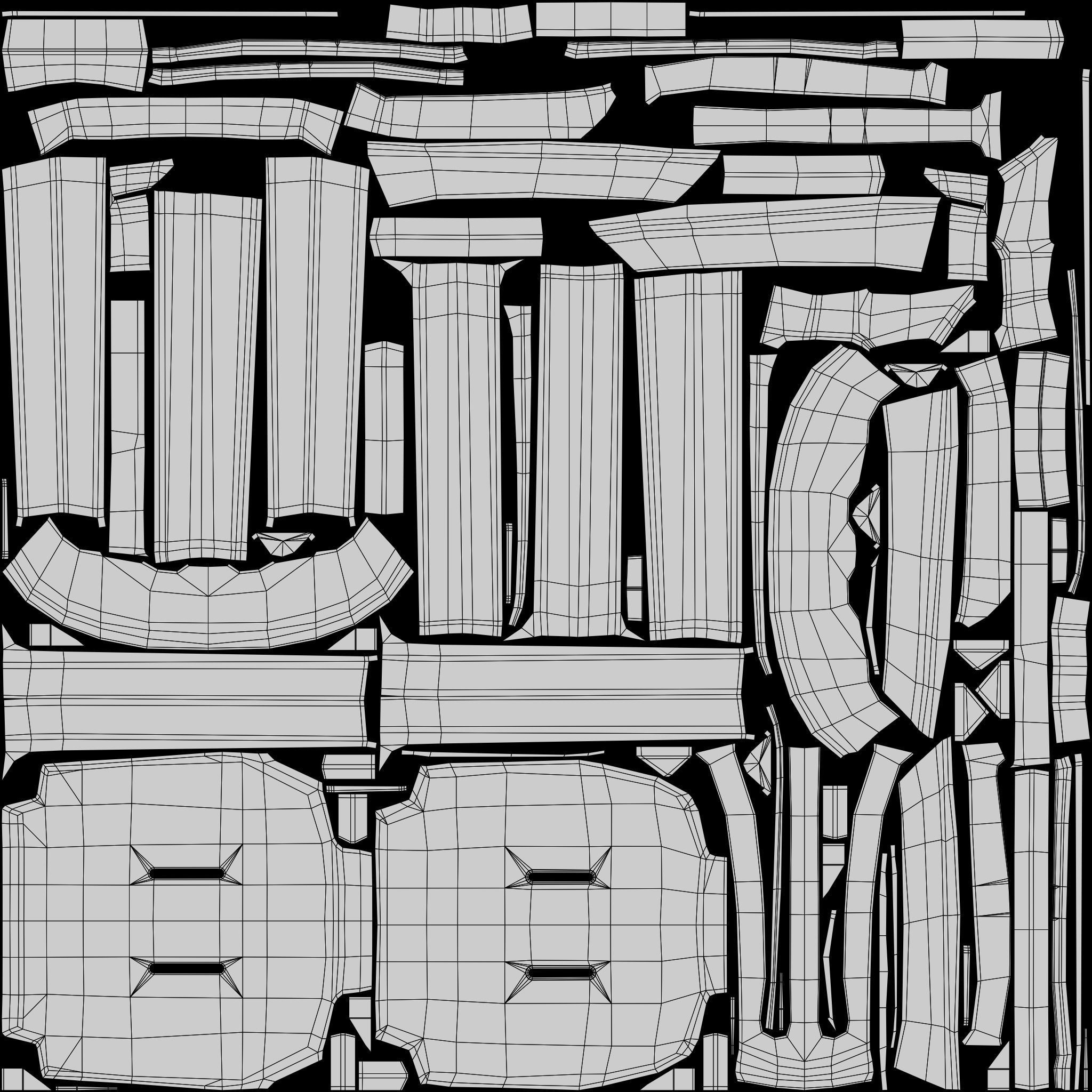 Stackable Plastic Chair Low-poly 3D model_40