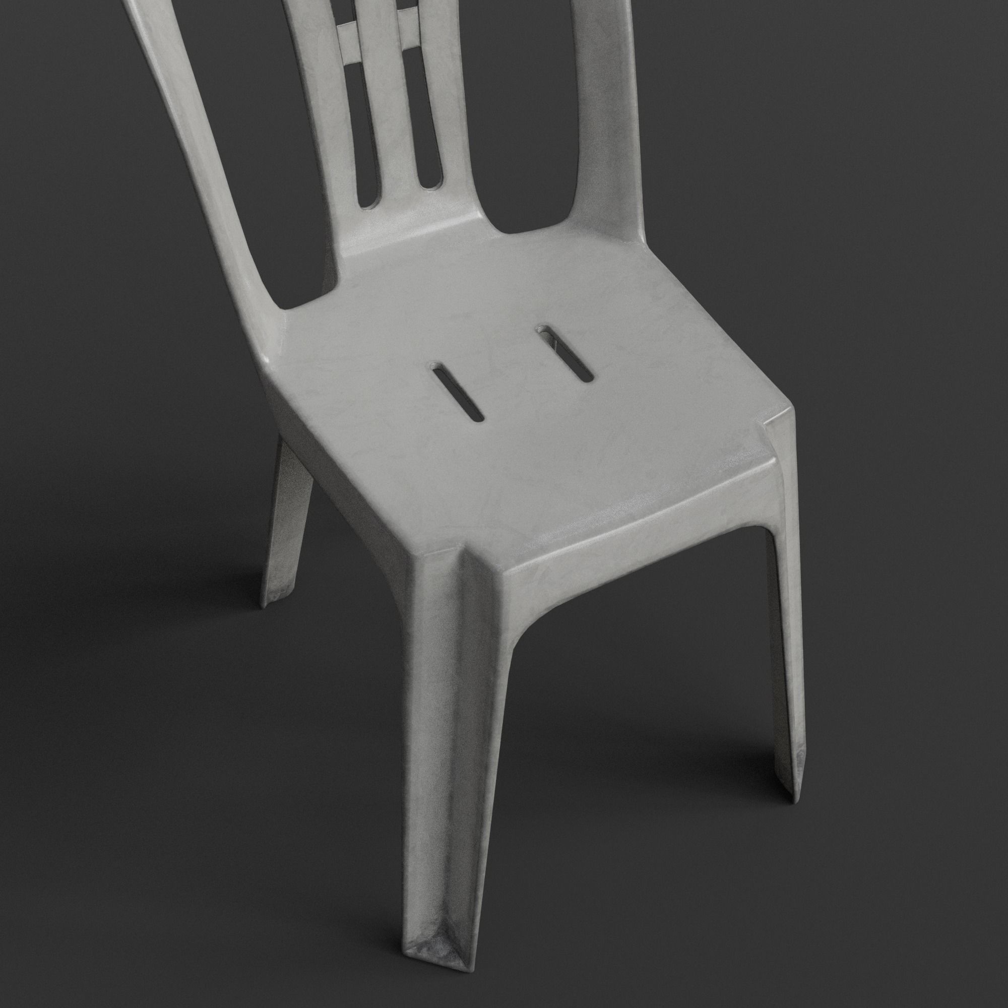 Stackable Plastic Chair Low-poly 3D model_10