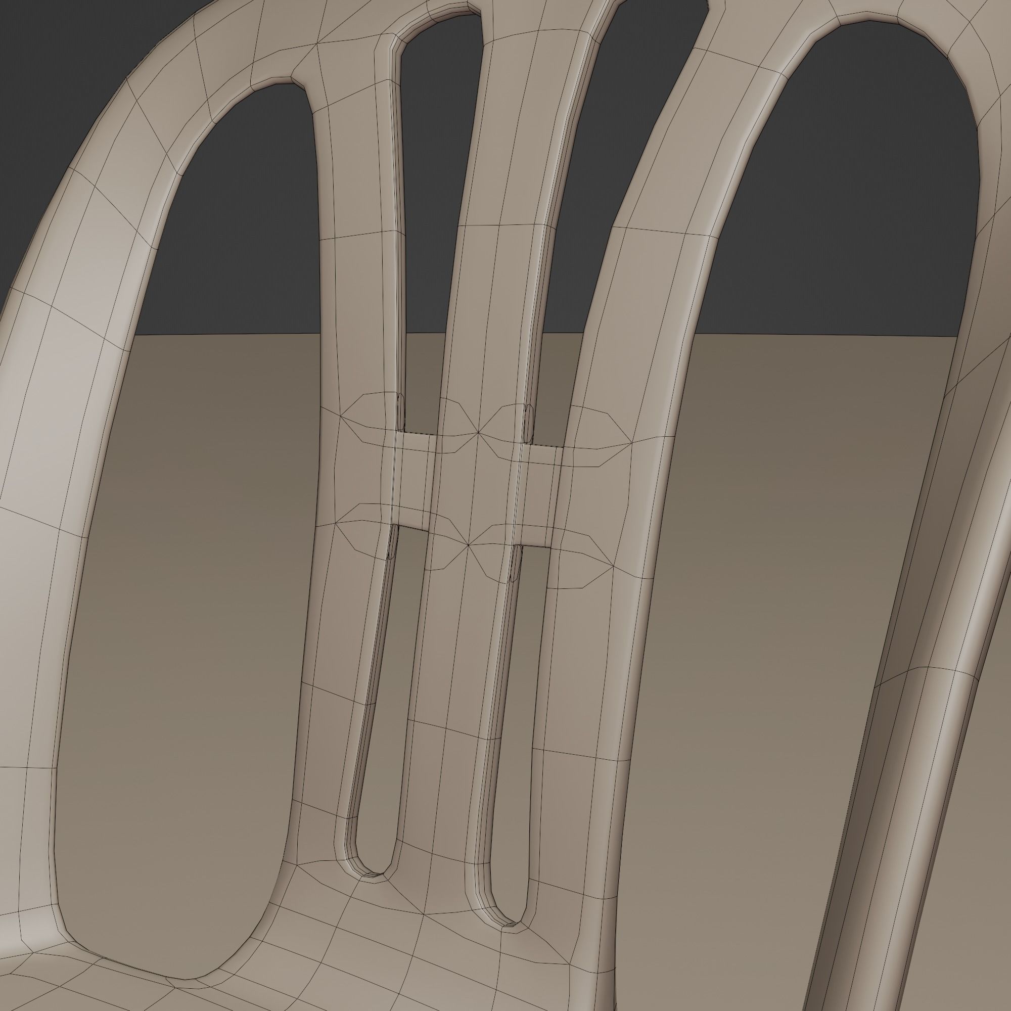 Stackable Plastic Chair Low-poly 3D model_36