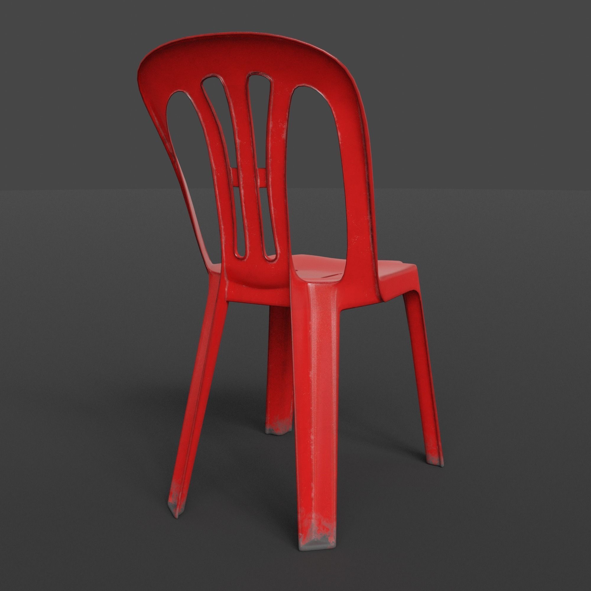 Stackable Plastic Chair Low-poly 3D model_25
