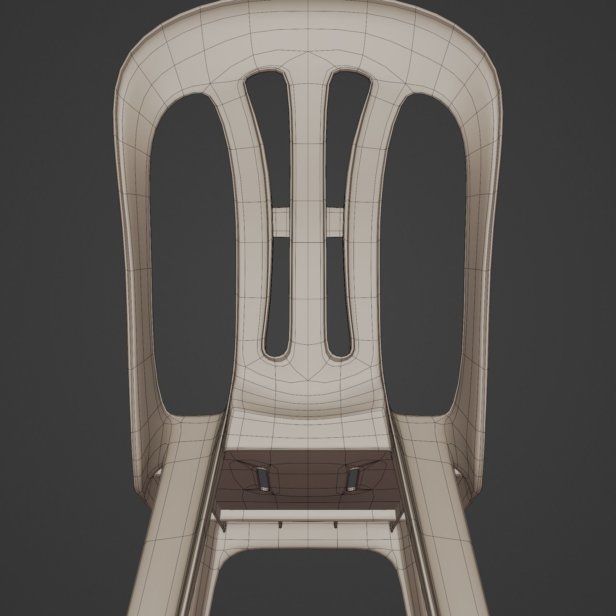 Stackable Plastic Chair Low-poly 3D model_37