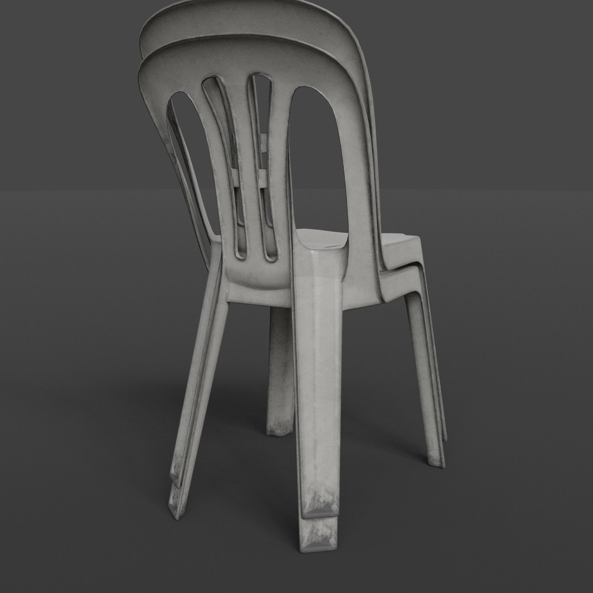 Stackable Plastic Chair Low-poly 3D model_24