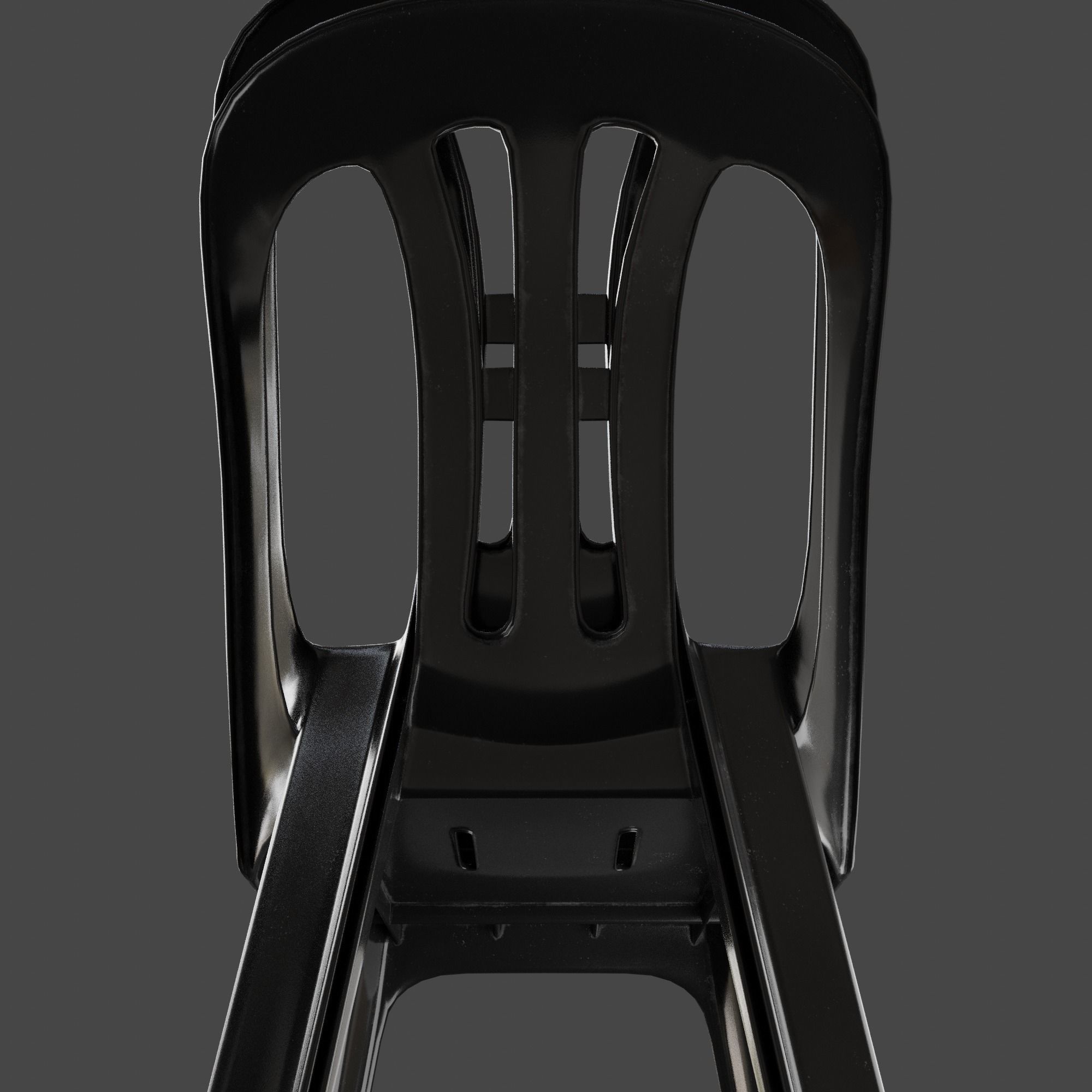 Stackable Plastic Chair Low-poly 3D model_16