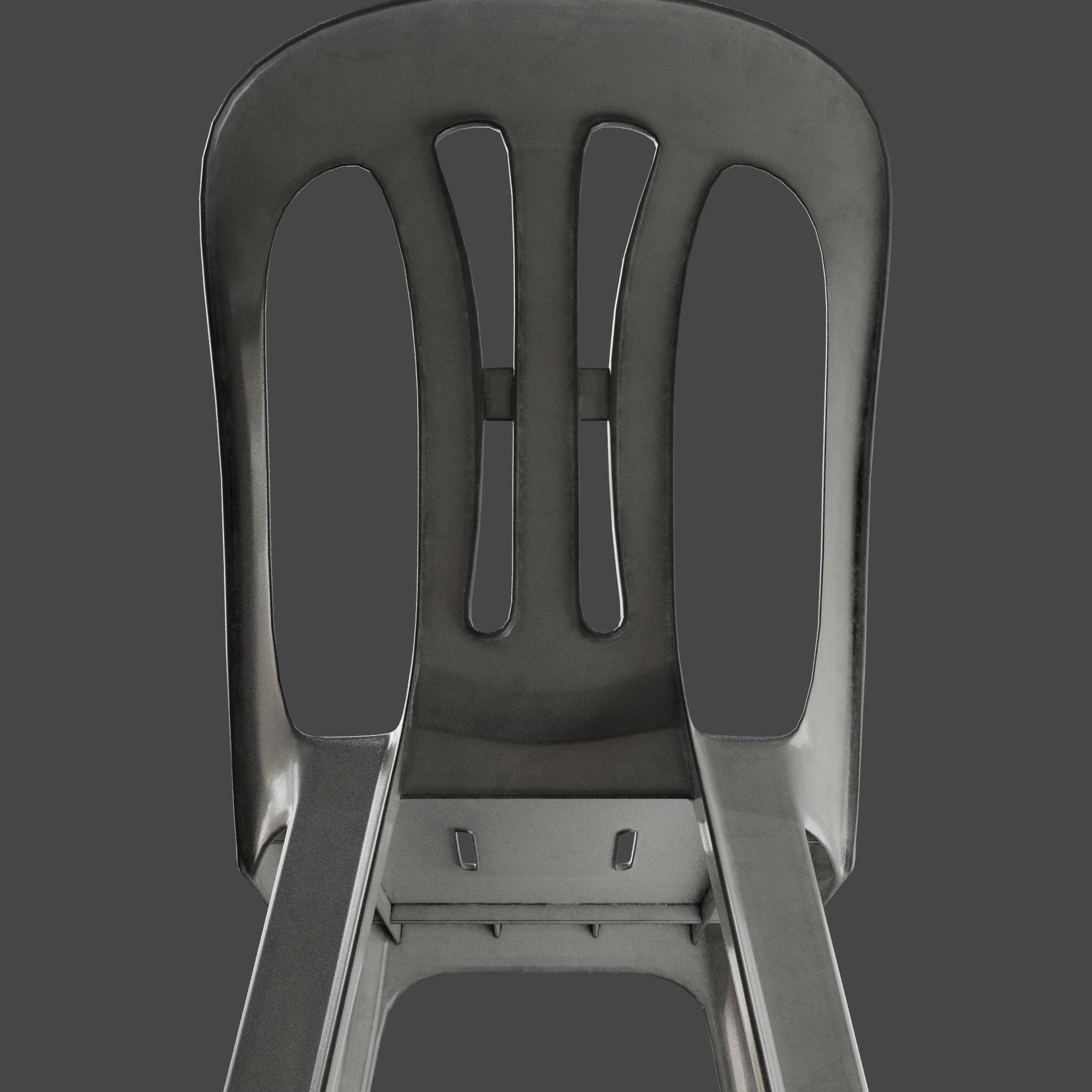 Stackable Plastic Chair Low-poly 3D model_17