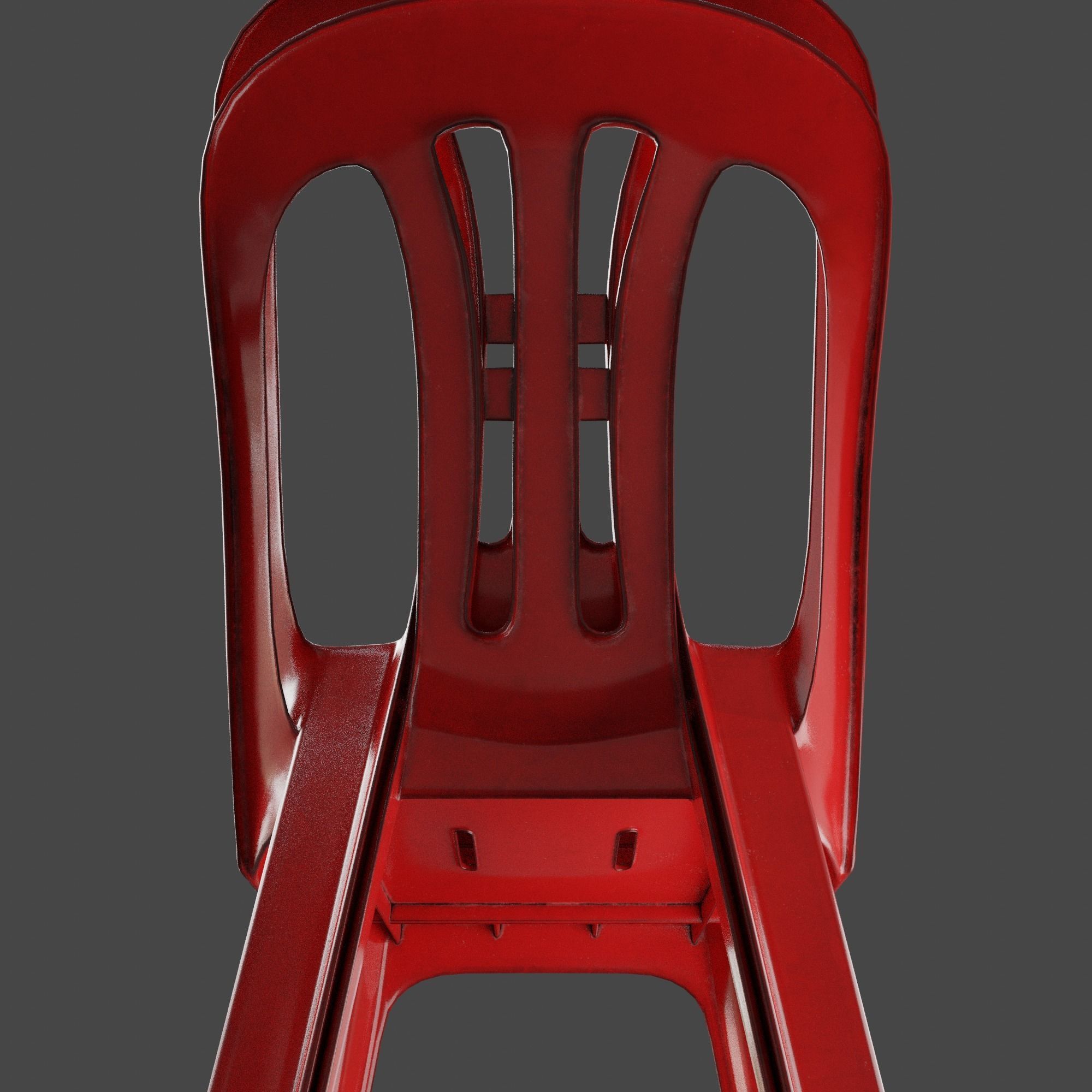 Stackable Plastic Chair Low-poly 3D model_20