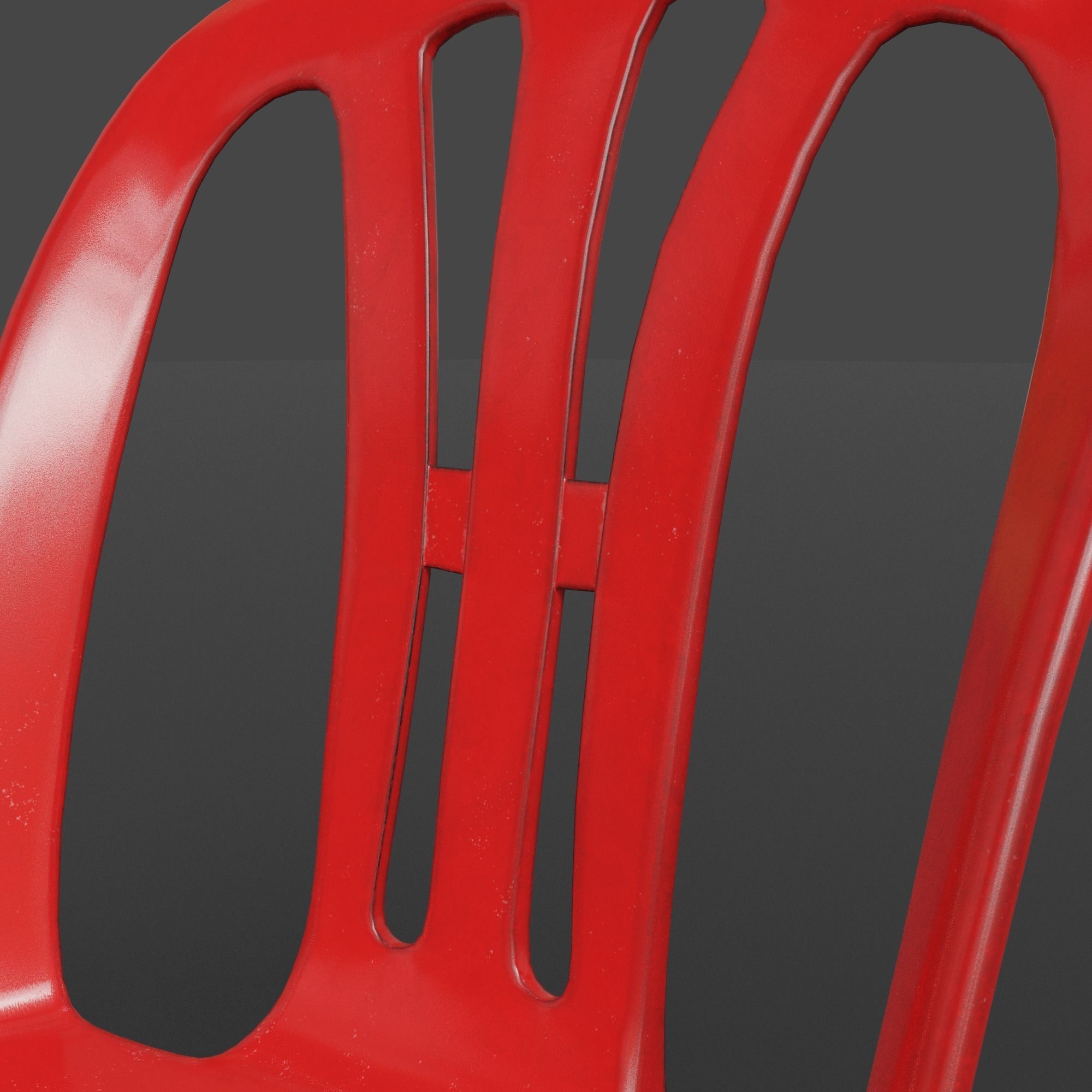Stackable Plastic Chair Low-poly 3D model_14