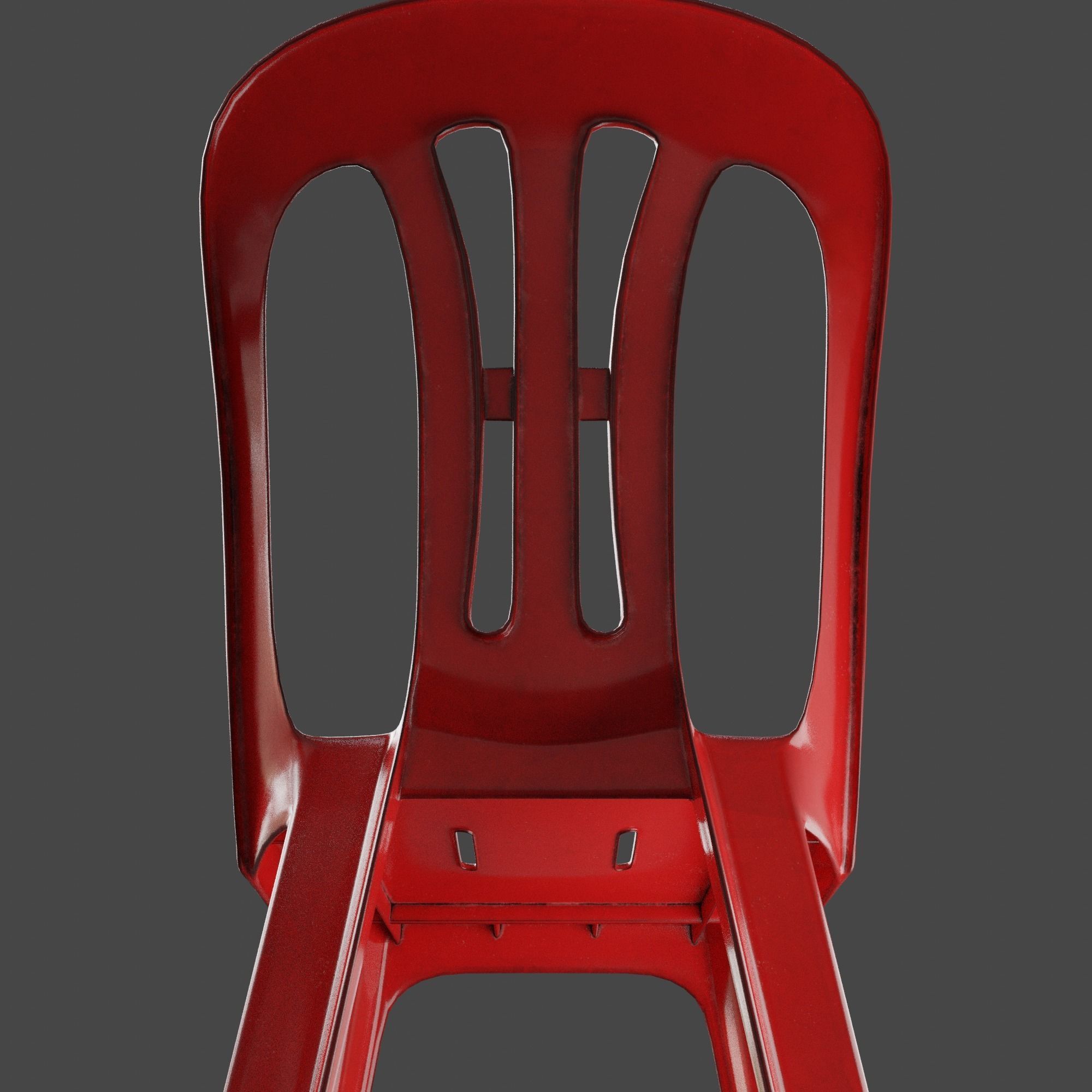 Stackable Plastic Chair Low-poly 3D model_19