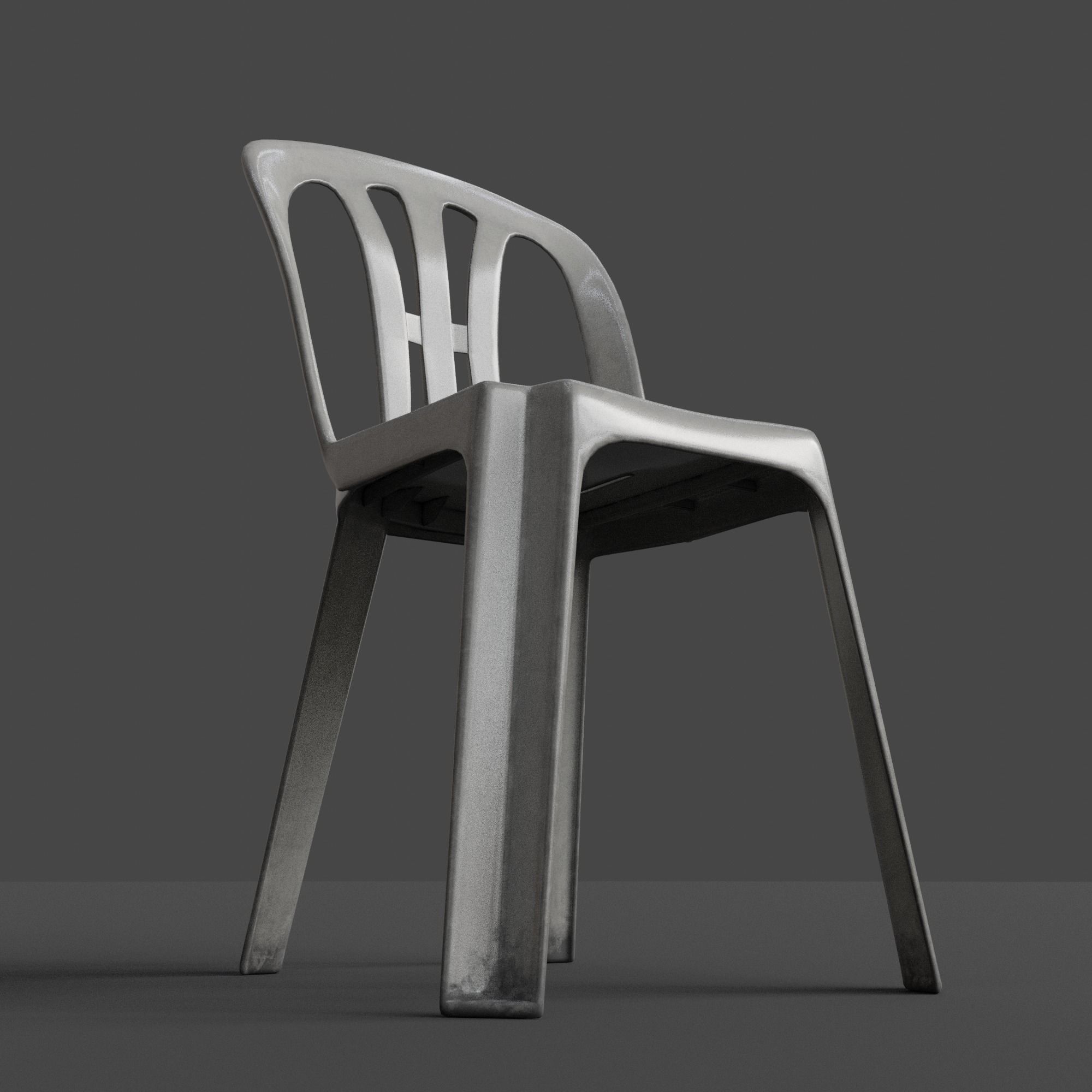 Stackable Plastic Chair Low-poly 3D model_29