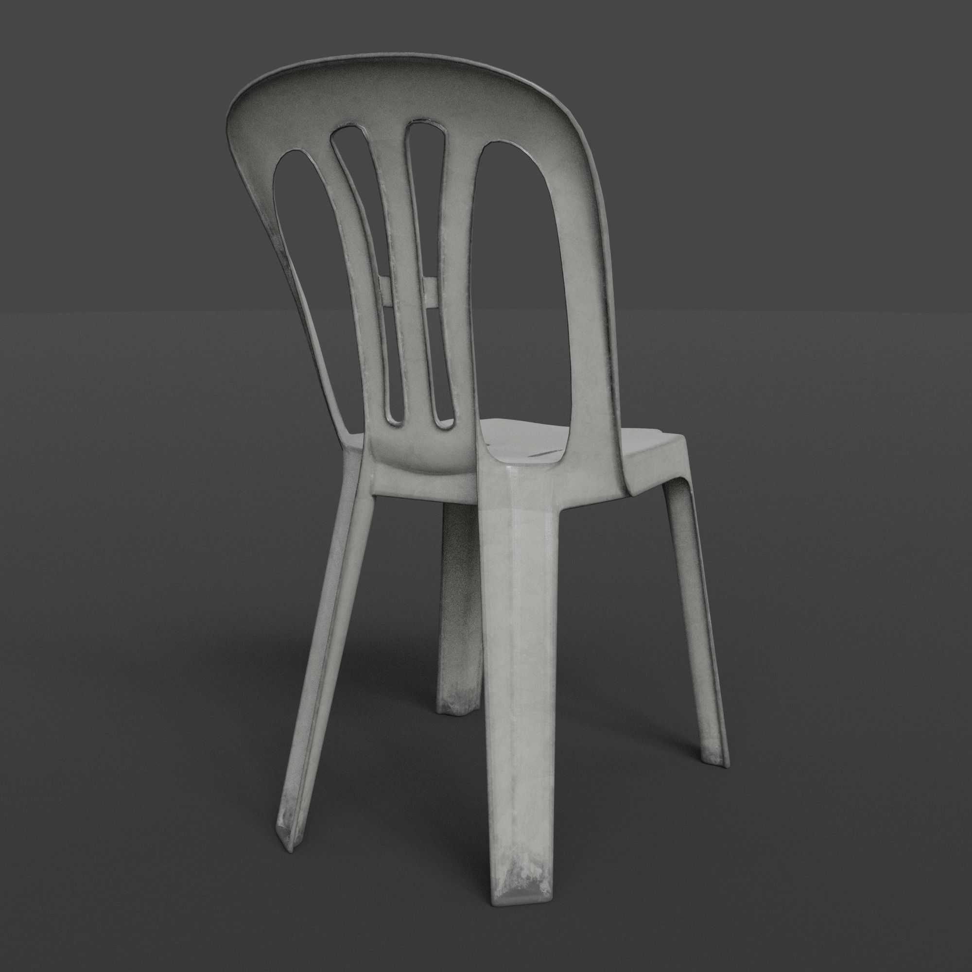 Stackable Plastic Chair Low-poly 3D model_23
