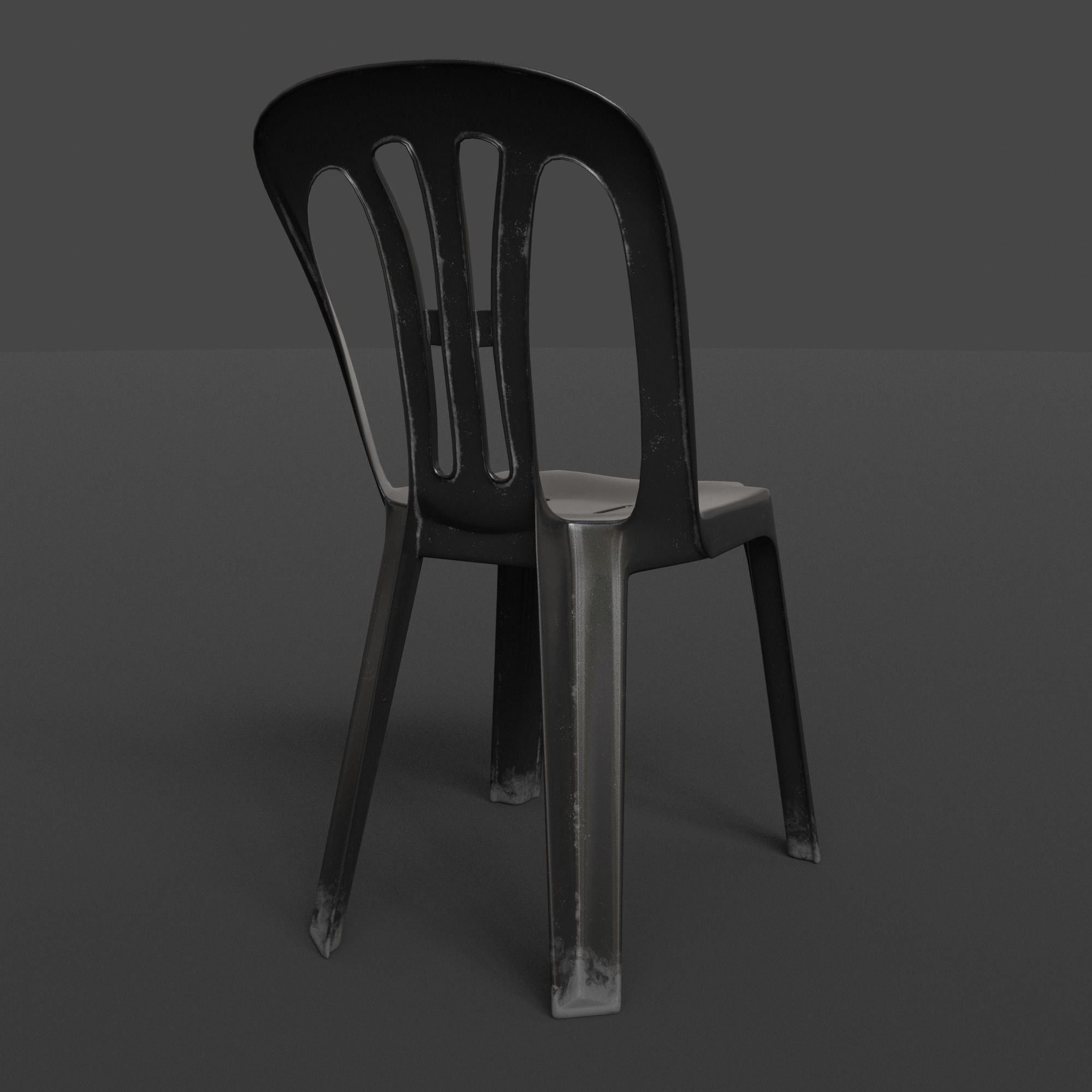 Stackable Plastic Chair Low-poly 3D model_21