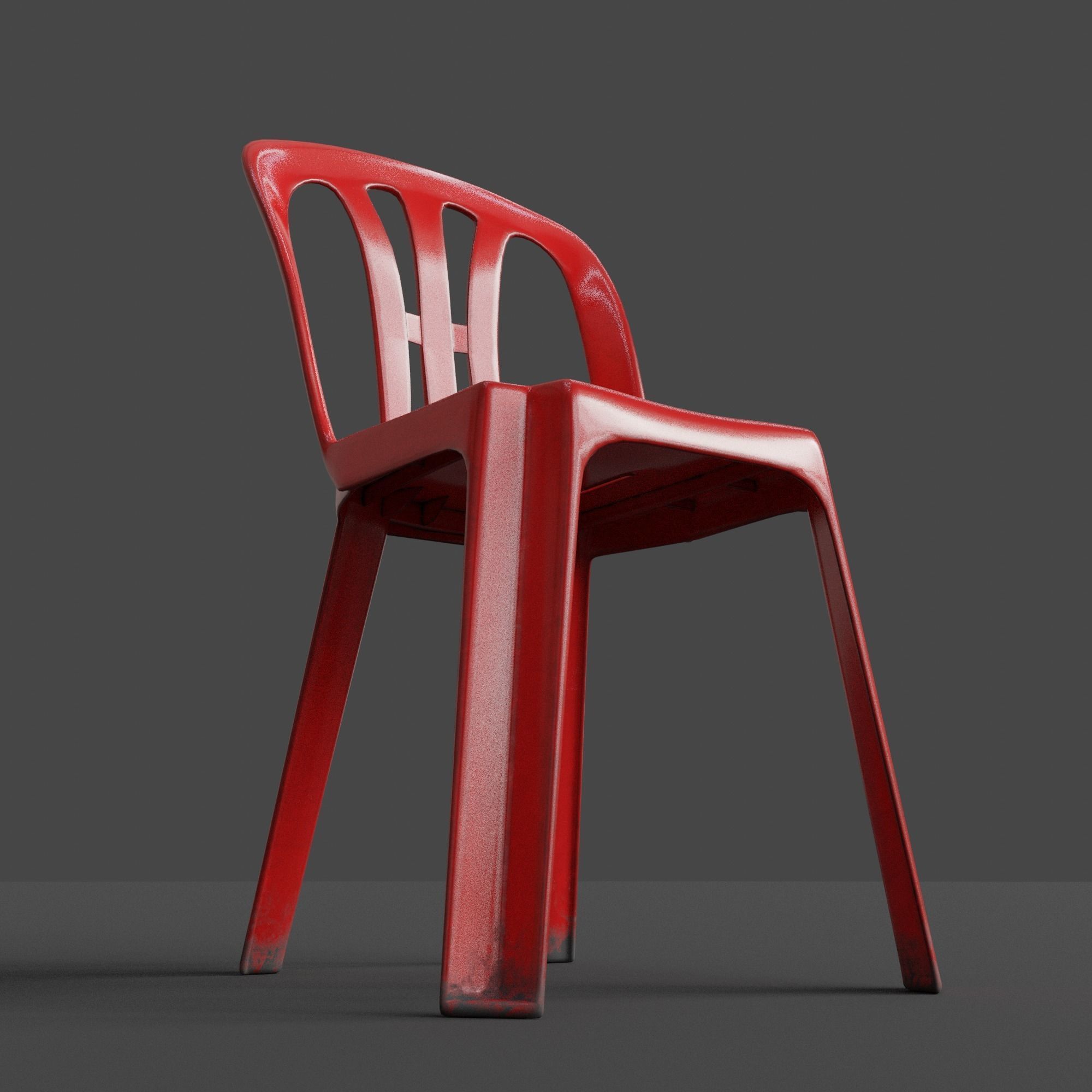 Stackable Plastic Chair Low-poly 3D model_31