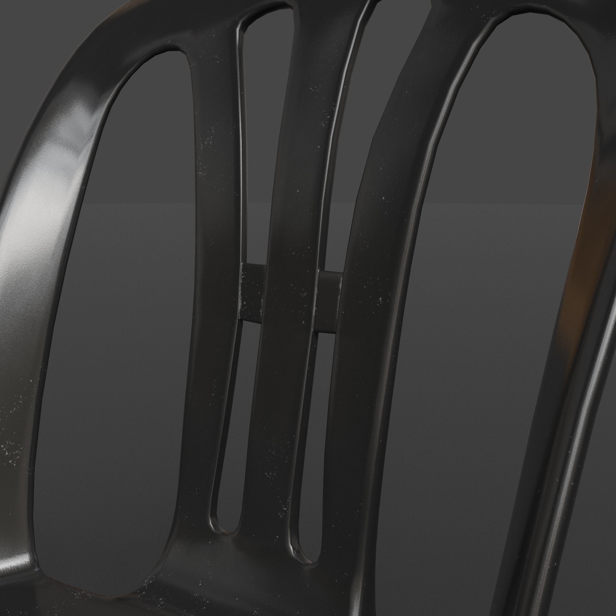 Stackable Plastic Chair Low-poly 3D model_12