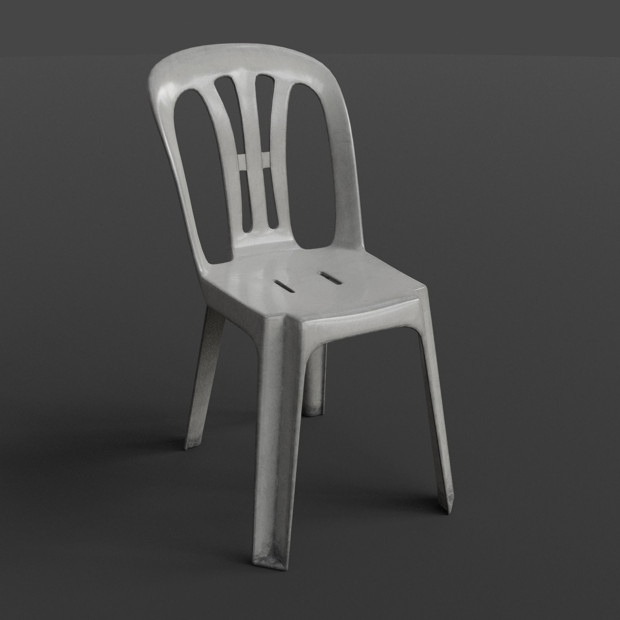 Stackable Plastic Chair Low-poly 3D model_5