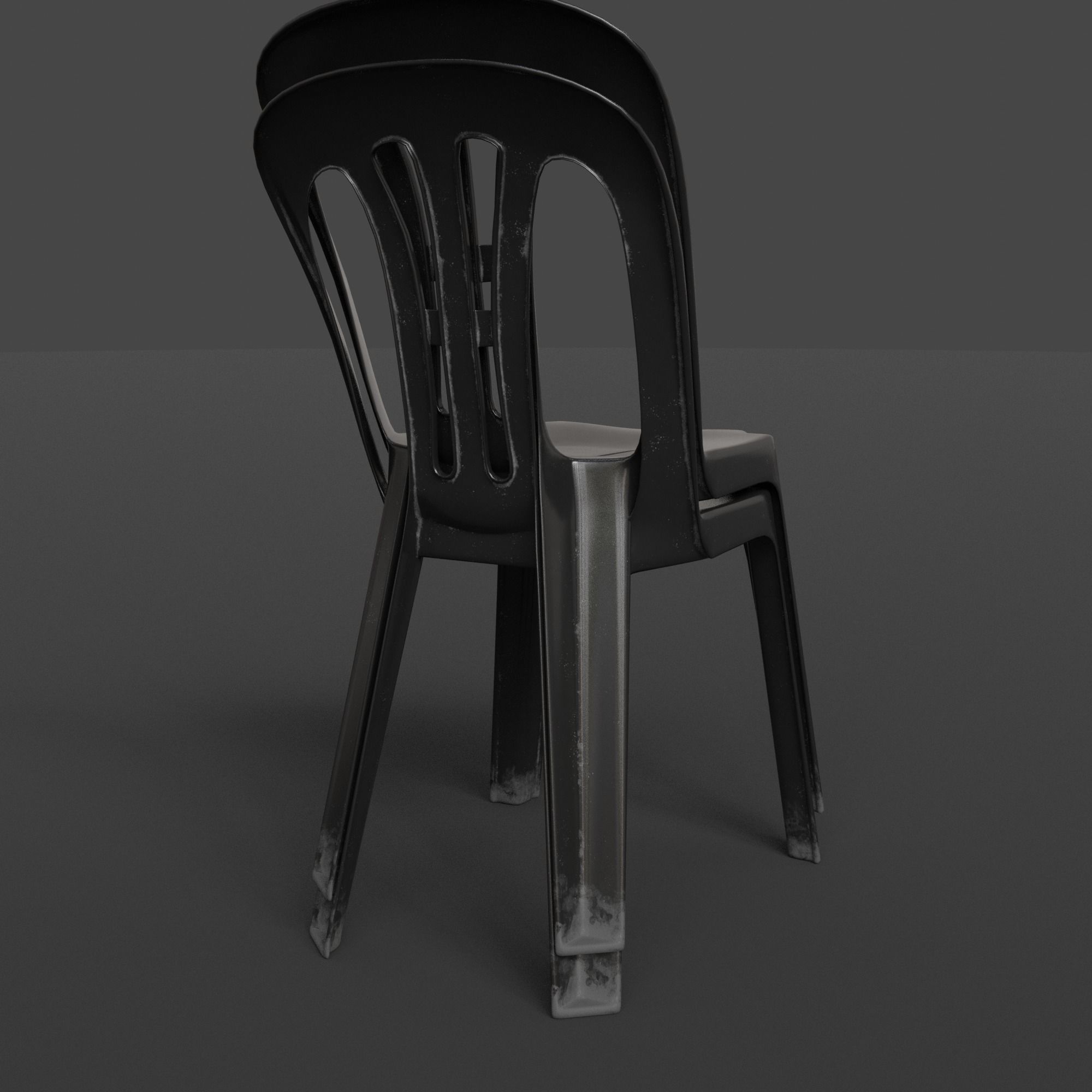 Stackable Plastic Chair Low-poly 3D model_22