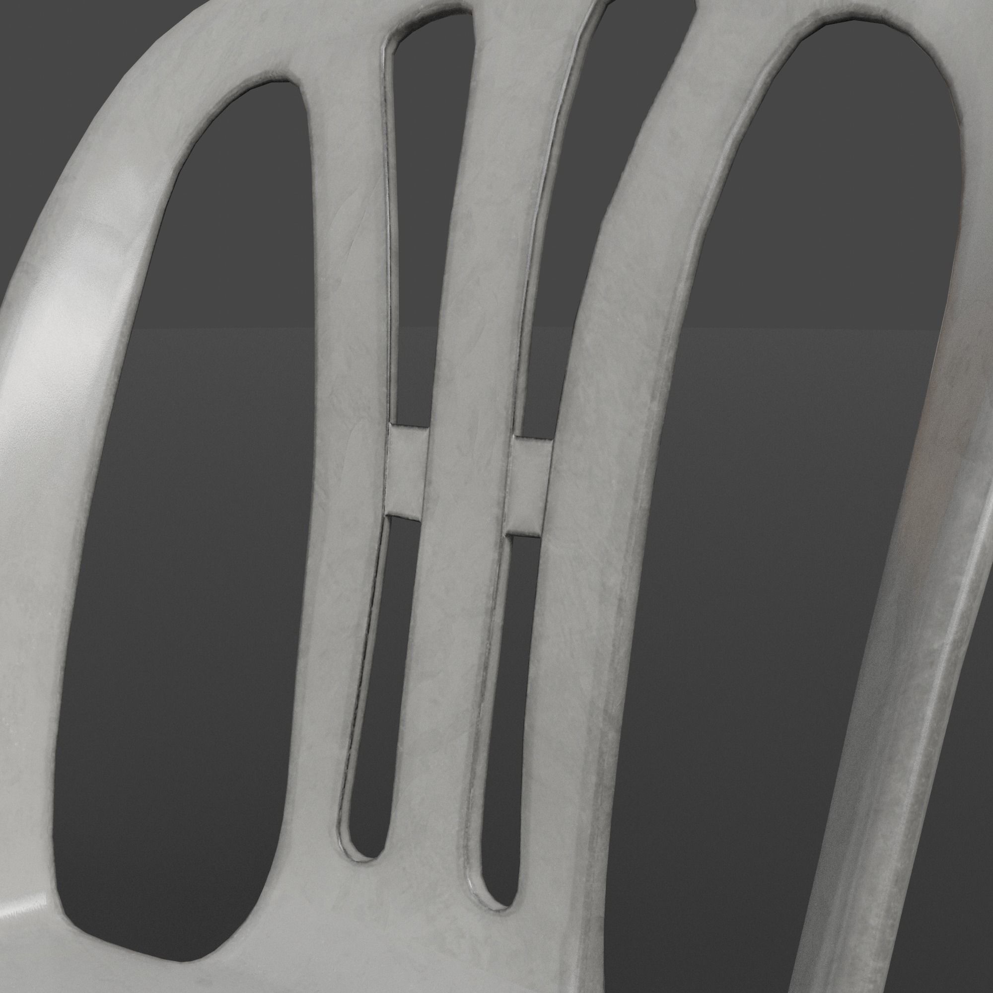 Stackable Plastic Chair Low-poly 3D model_13