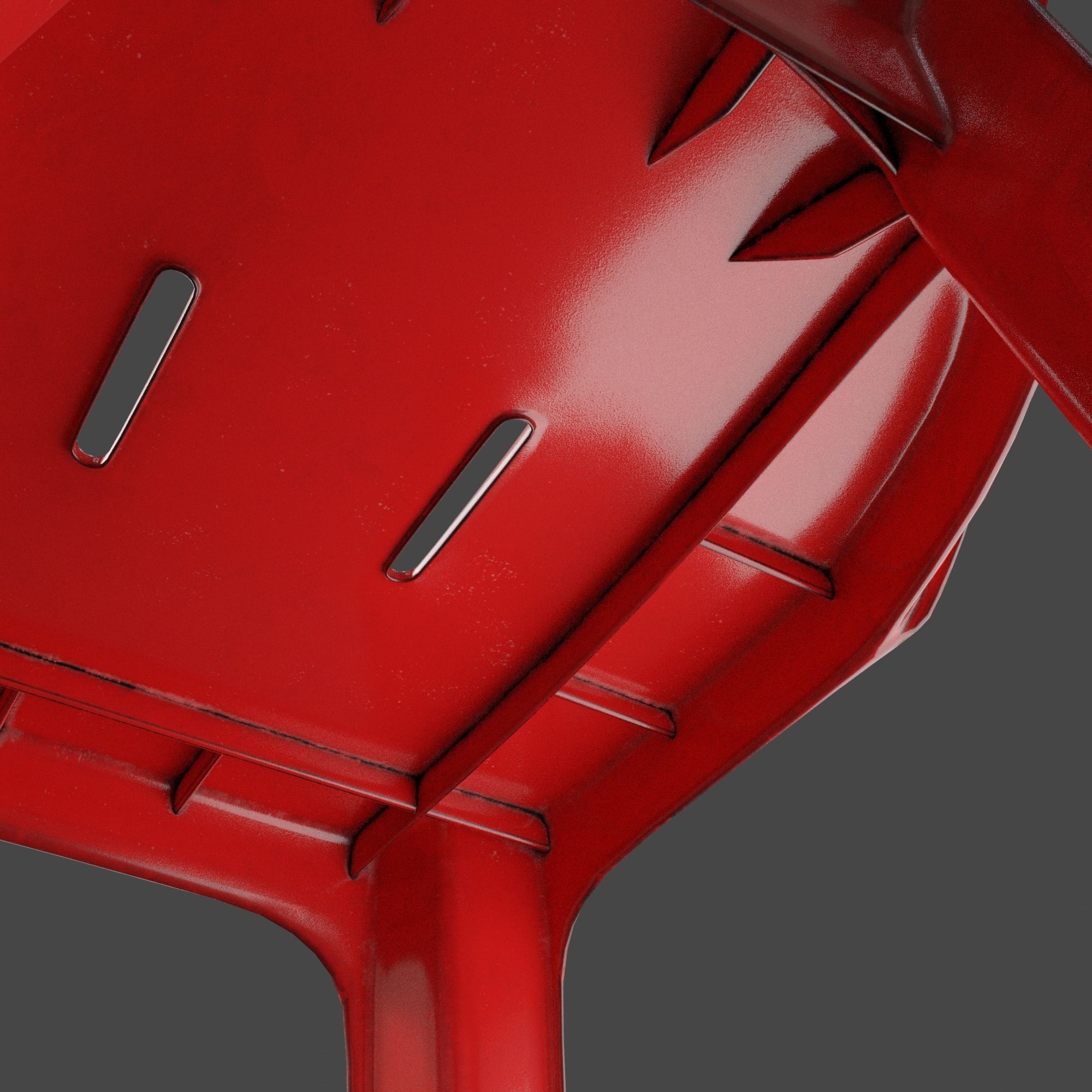Stackable Plastic Chair Low-poly 3D model_33