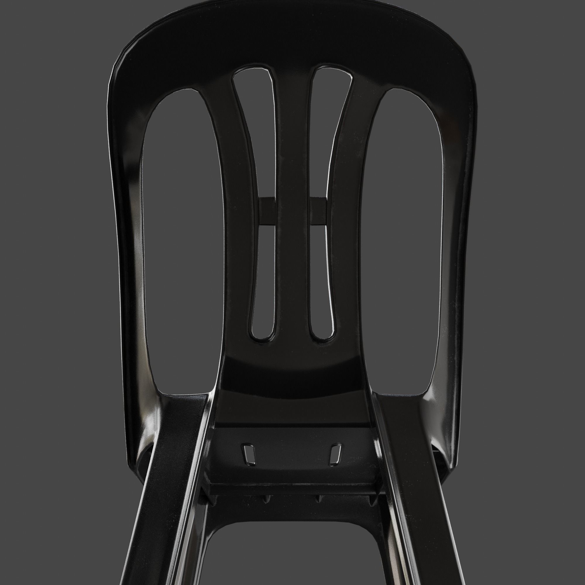 Stackable Plastic Chair Low-poly 3D model_15