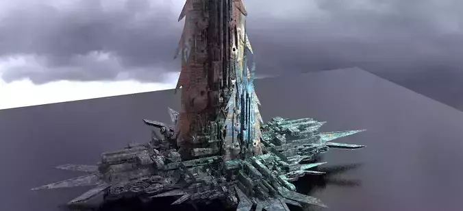Machine City Scull Tower City 1 3D model