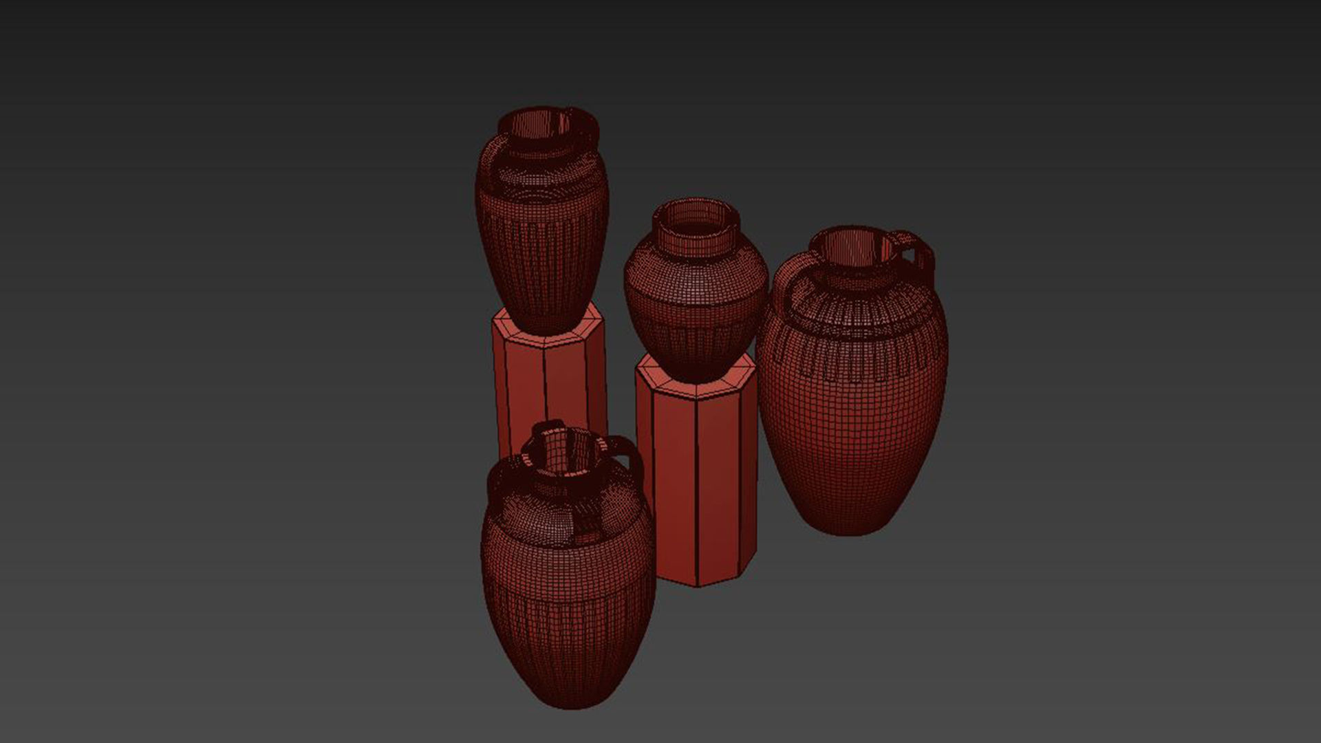 Grooved Ceramic Vases 3D model_6