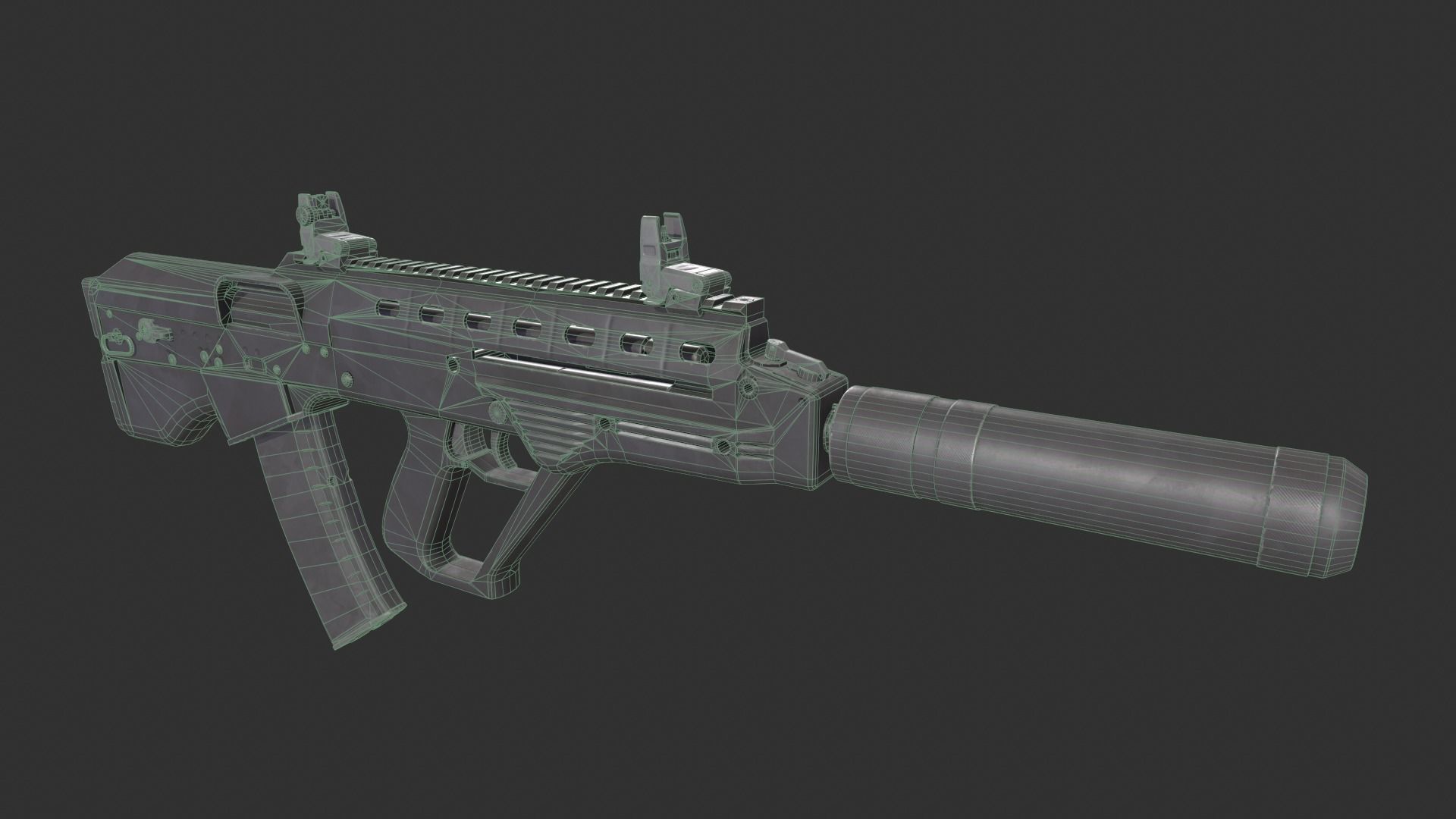 Malyuk Vulcan Rifle Low-poly 3D model_1
