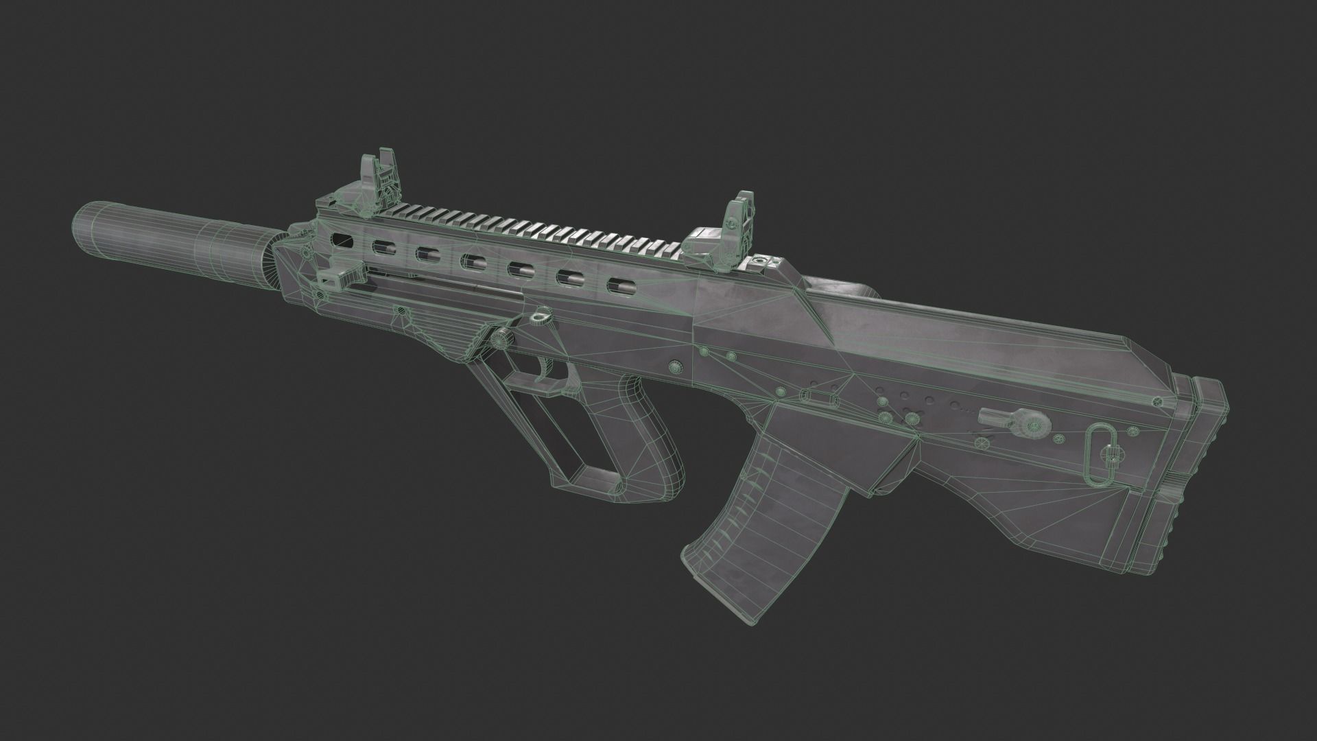 Malyuk Vulcan Rifle Low-poly 3D model_3