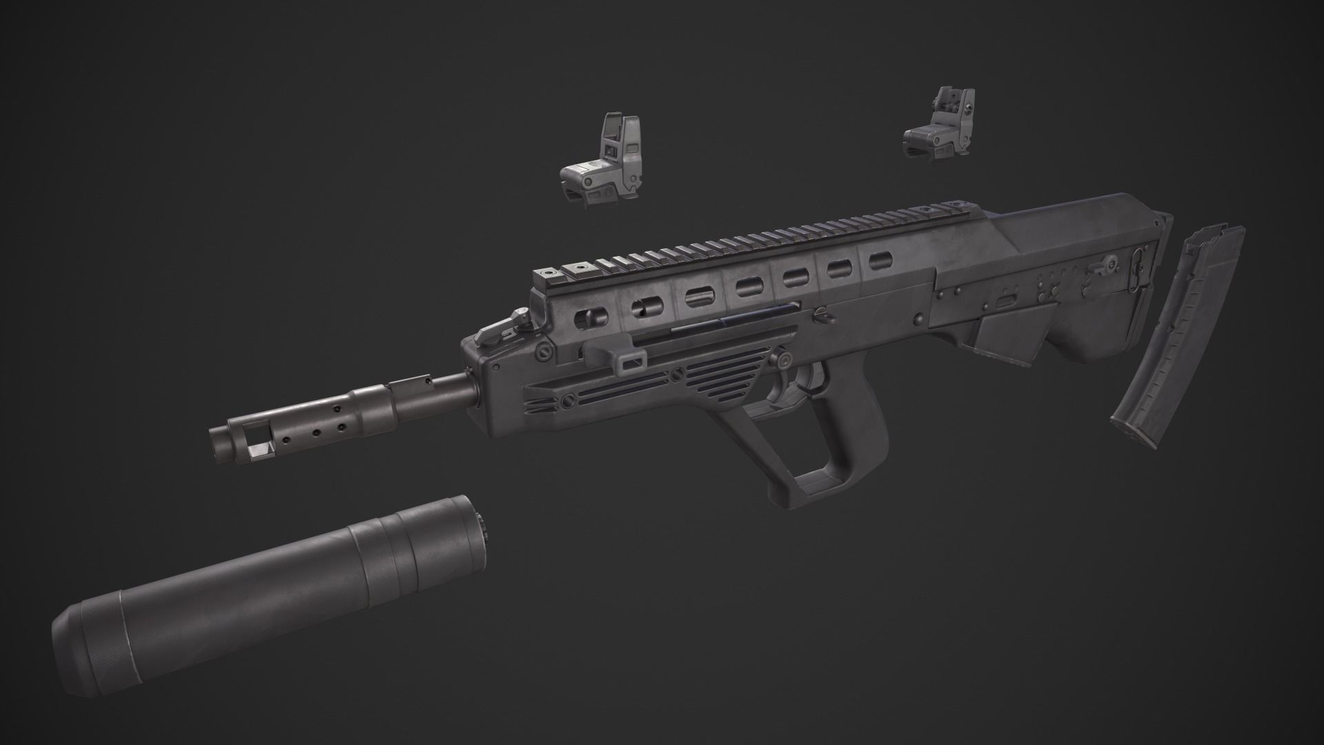 Malyuk Vulcan Rifle Low-poly 3D model_8