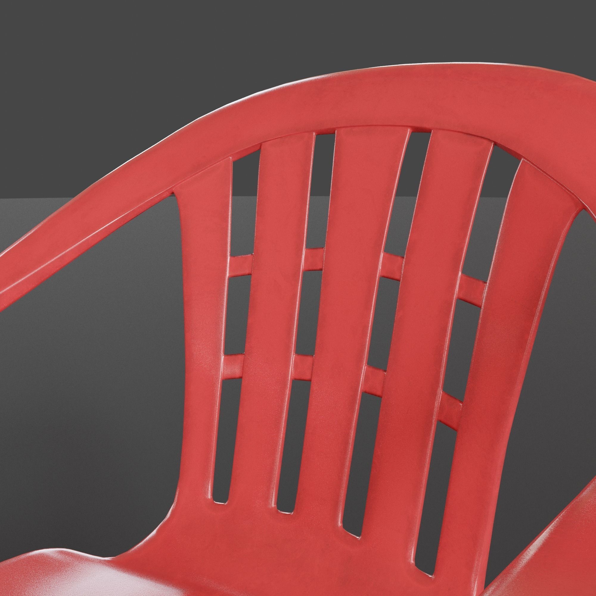 Stackable Plastic Chair Low-poly 3D model_20
