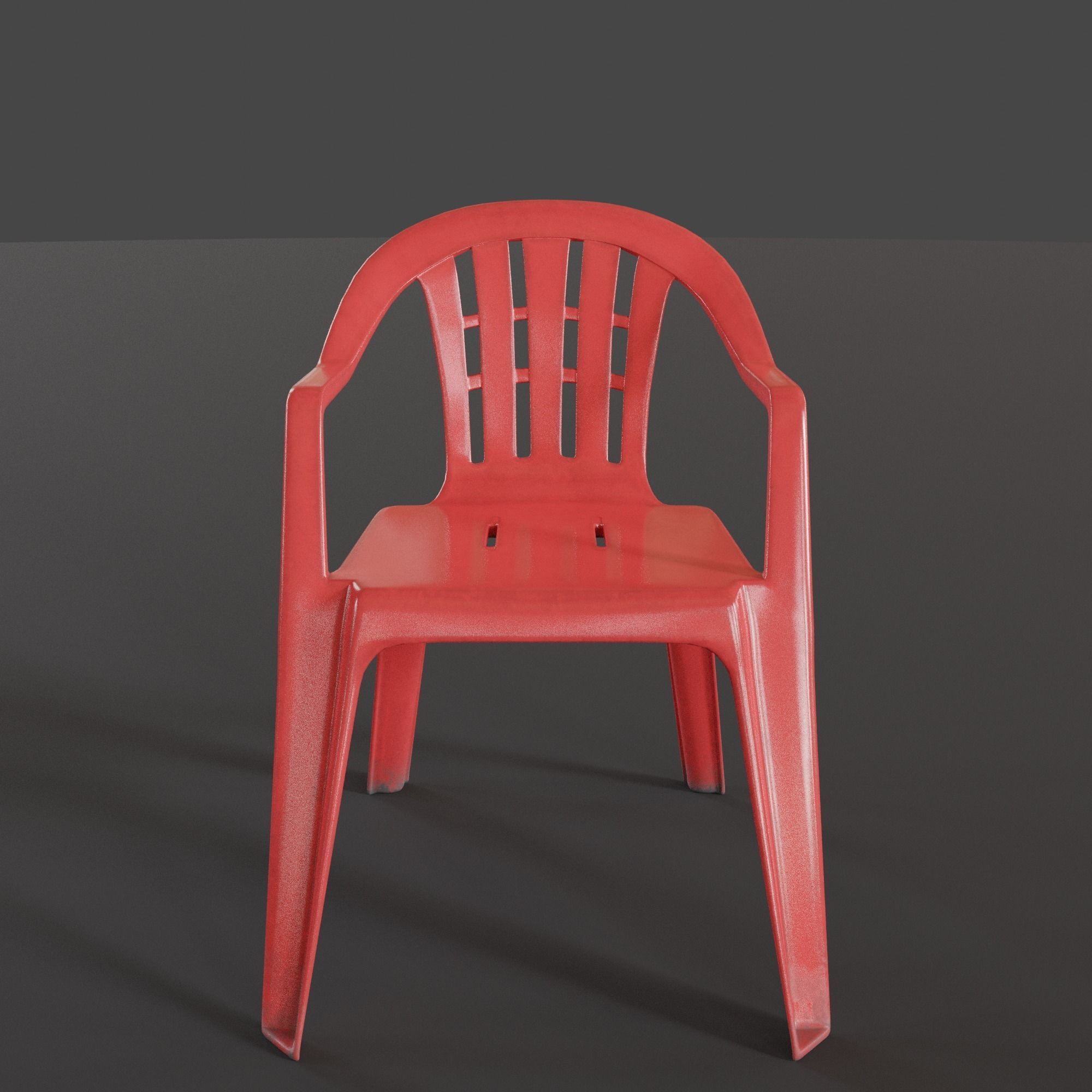 Stackable Plastic Chair Low-poly 3D model_7