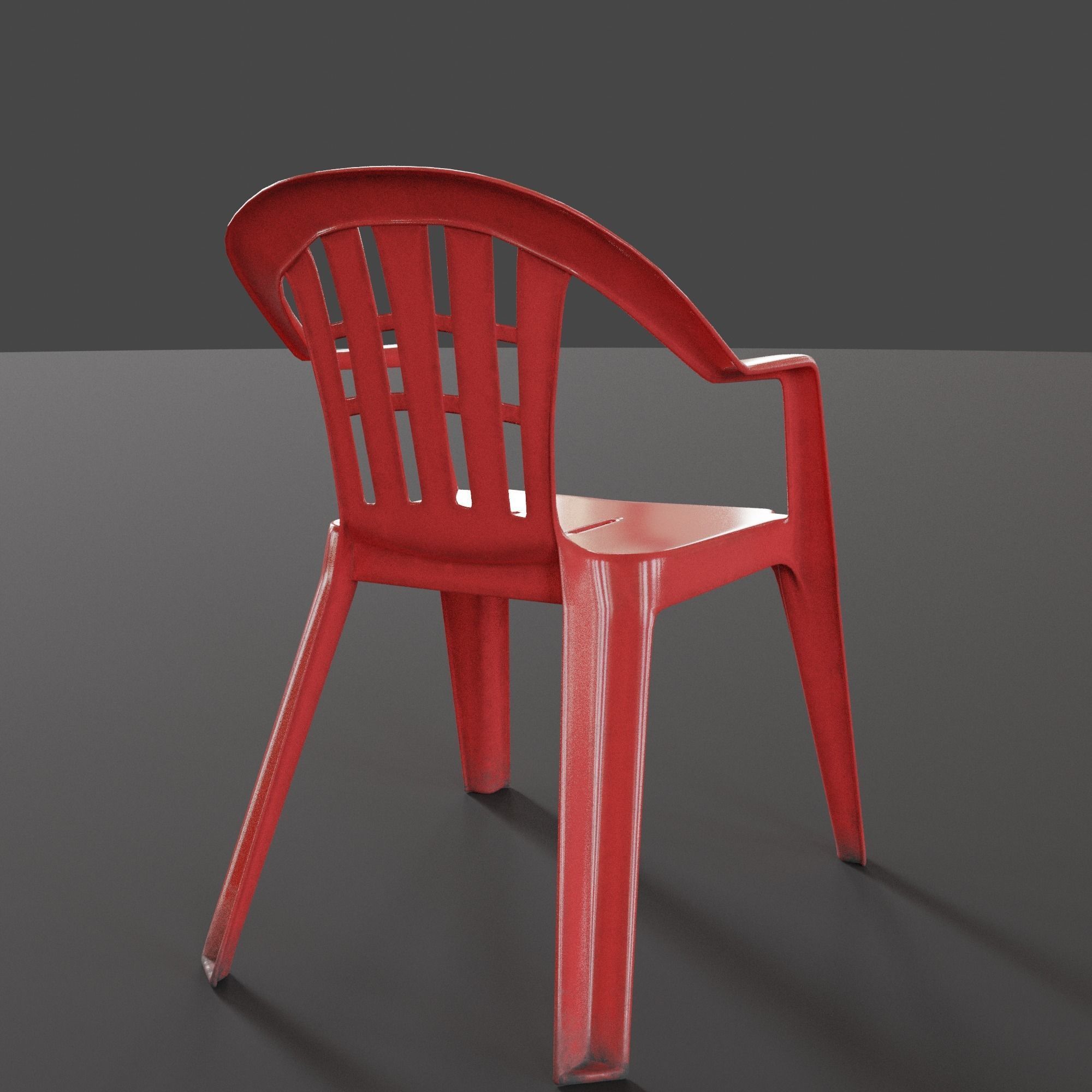 Stackable Plastic Chair Low-poly 3D model_26