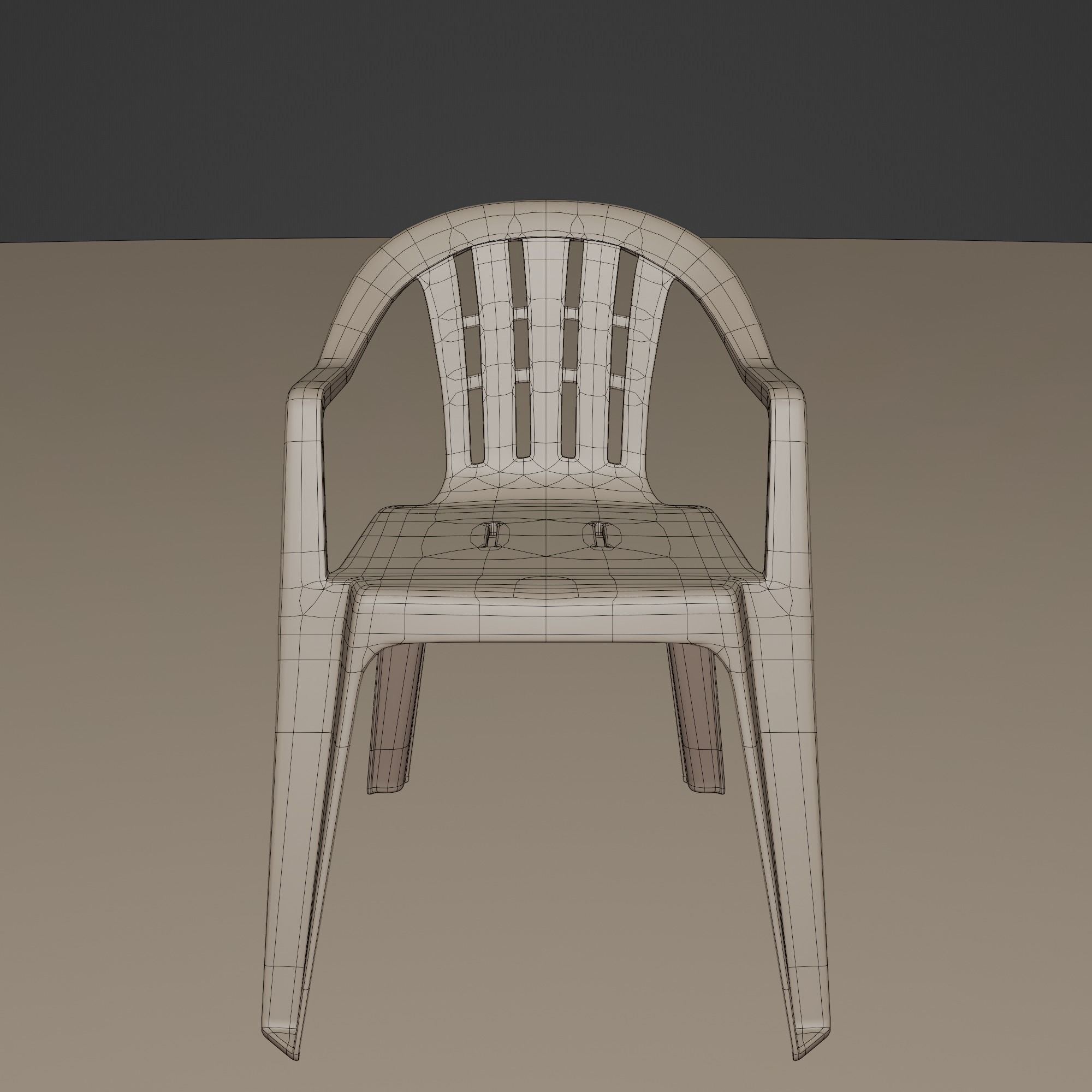 Stackable Plastic Chair Low-poly 3D model_28